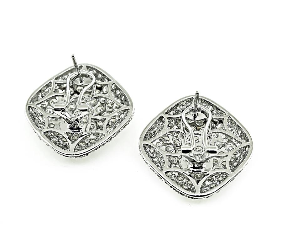 Pendientes de oro con diamantes de 8.20 ct en Bueno estado para la venta en New York, NY