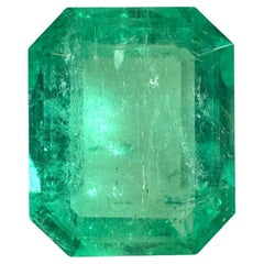 8.20ct Medium Green Emerald Cut Colombian Gem 14x11.4 Genuine May Birthstone (pierre de naissance de mai)