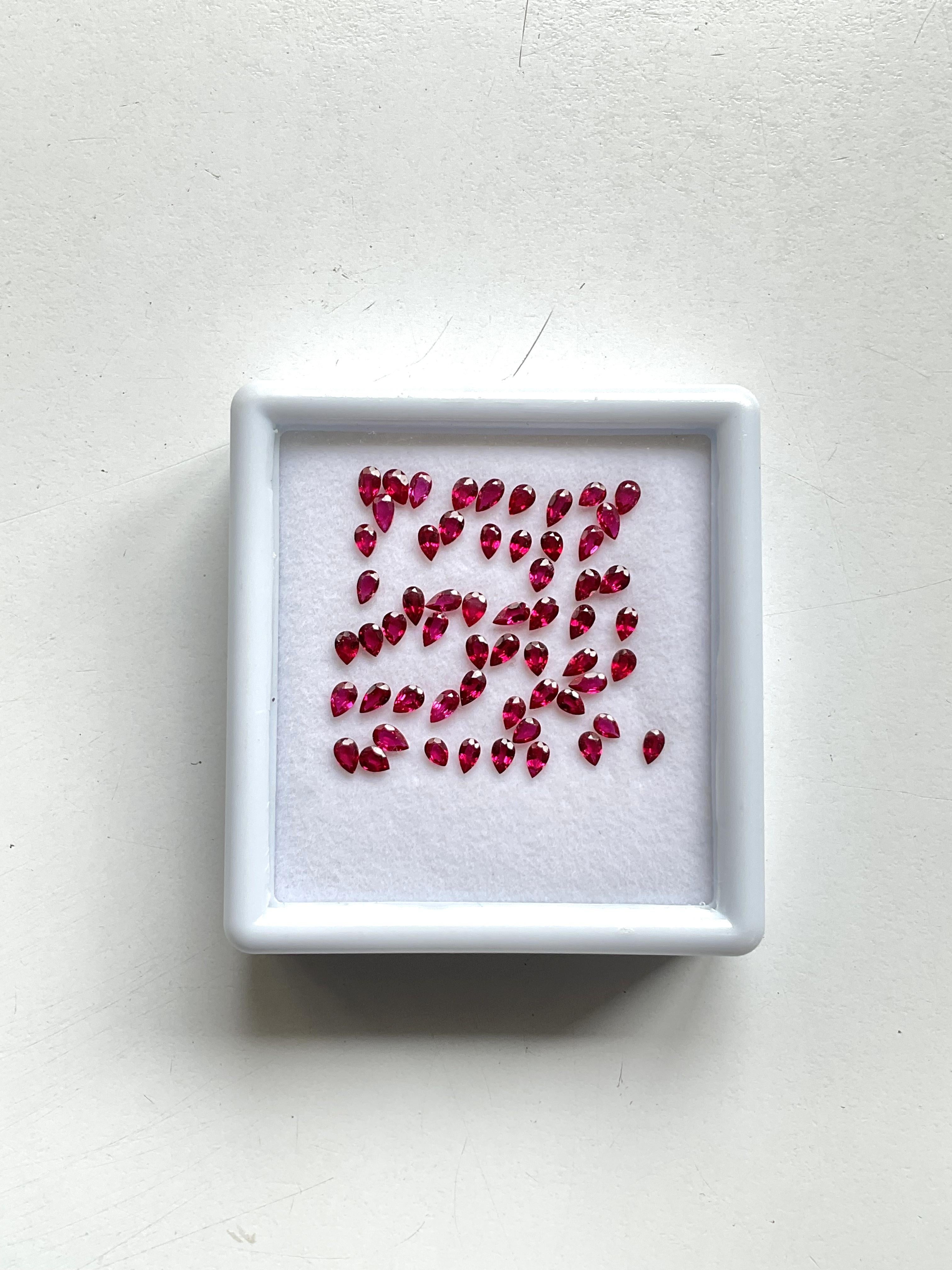 da uomo o donna 8,21 carati di rubino del Mozambico Pietra di qualità superiore con taglio a pera senza calore Nature Gemstone in vendita