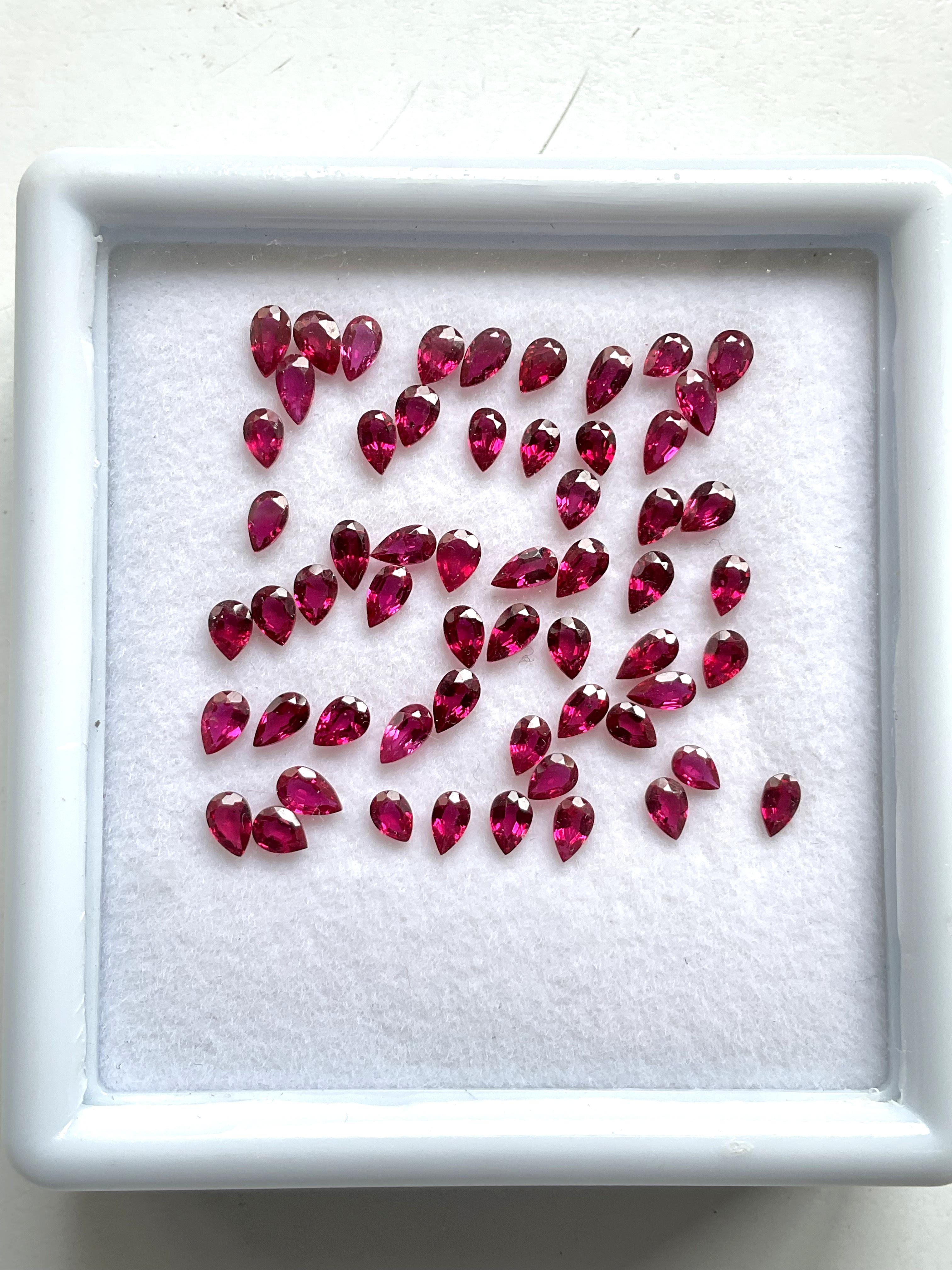 8.21 Carats Mozambique Ruby Top Quality Pear Cut stone No Heat Natural Gemstone (Rubis du Mozambique de qualité supérieure, taille poire, sans chaleur) en vente 1