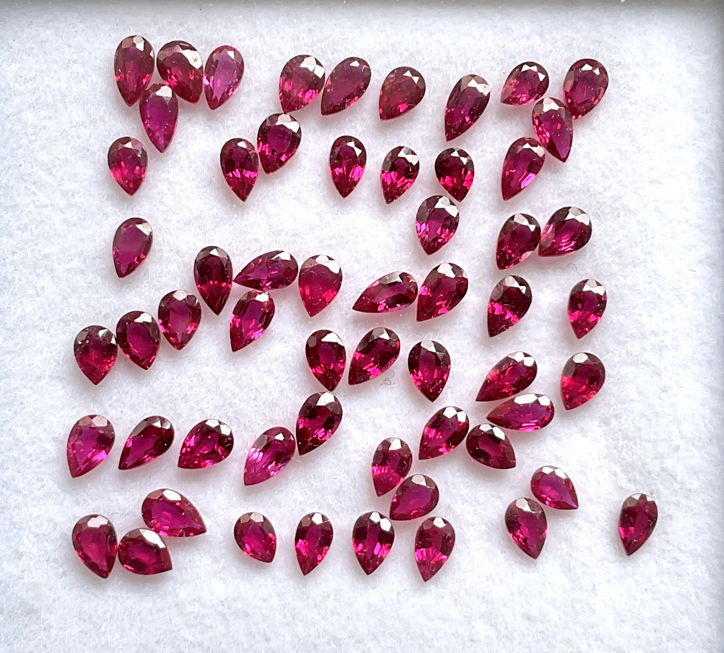8.21 Carats Mozambique Ruby Top Quality Pear Cut stone No Heat Natural Gemstone (Rubis du Mozambique de qualité supérieure, taille poire, sans chaleur) en vente 2