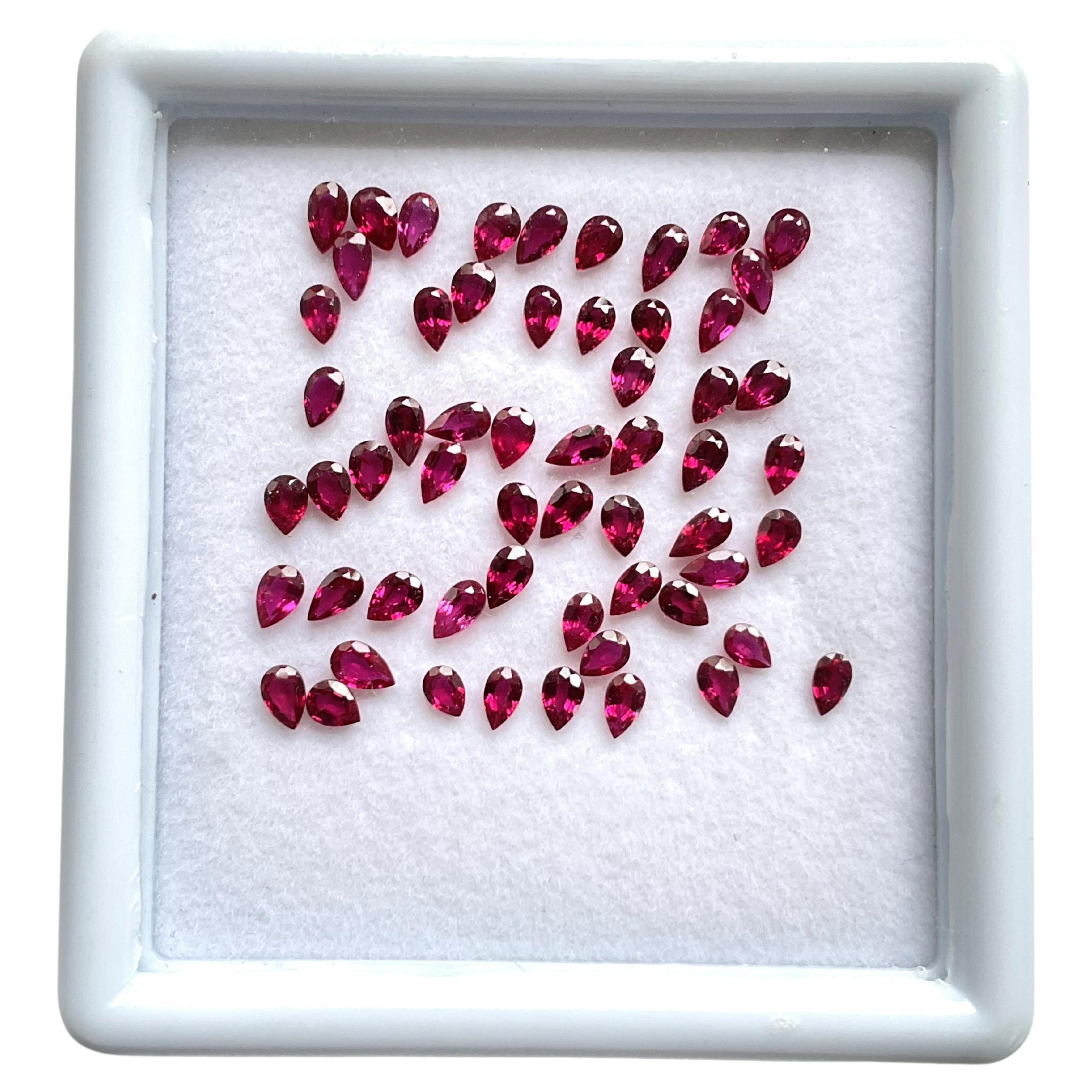 8.21 Carats Mozambique Ruby Top Quality Pear Cut stone No Heat Natural Gemstone (Rubis du Mozambique de qualité supérieure, taille poire, sans chaleur) en vente