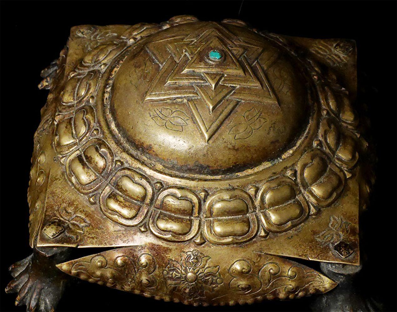 18th Century and Earlier 16thC Nepalese Copper Yantra with Solid-Cast Turtle Feet - 8213 For Sale