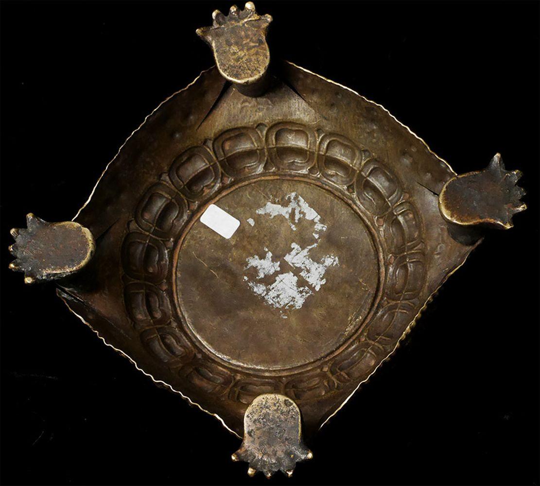 16thC Nepalese Copper Yantra with Solid-Cast Turtle Feet - 8213 For Sale 2