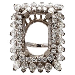 8.22 Carat Marquise
Round Diamond Platinum Semi-Mount Ring Vintage Estate