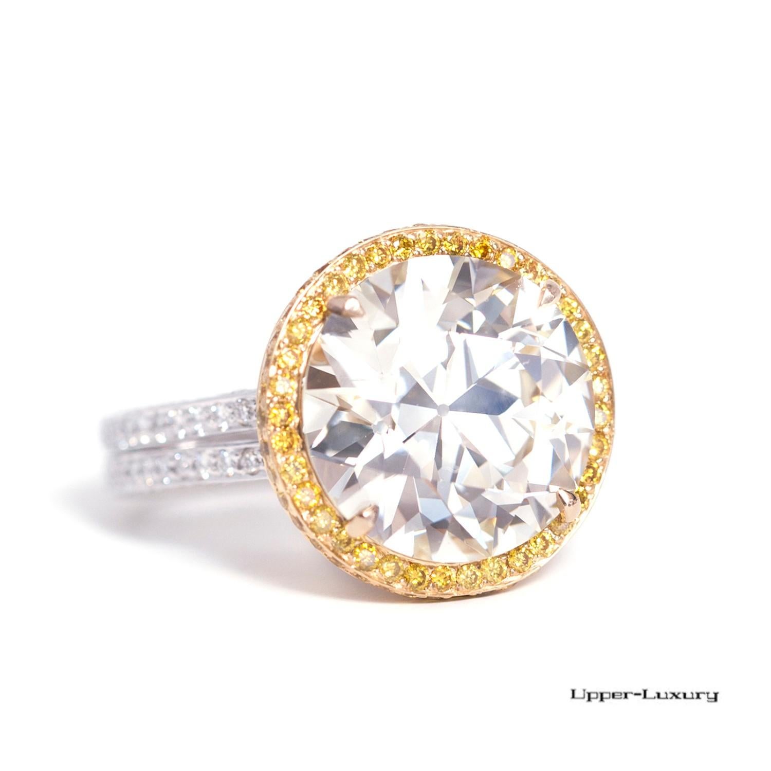 8.22 Carat Old European Cut Diamond Engagement Ring (Art déco) im Angebot