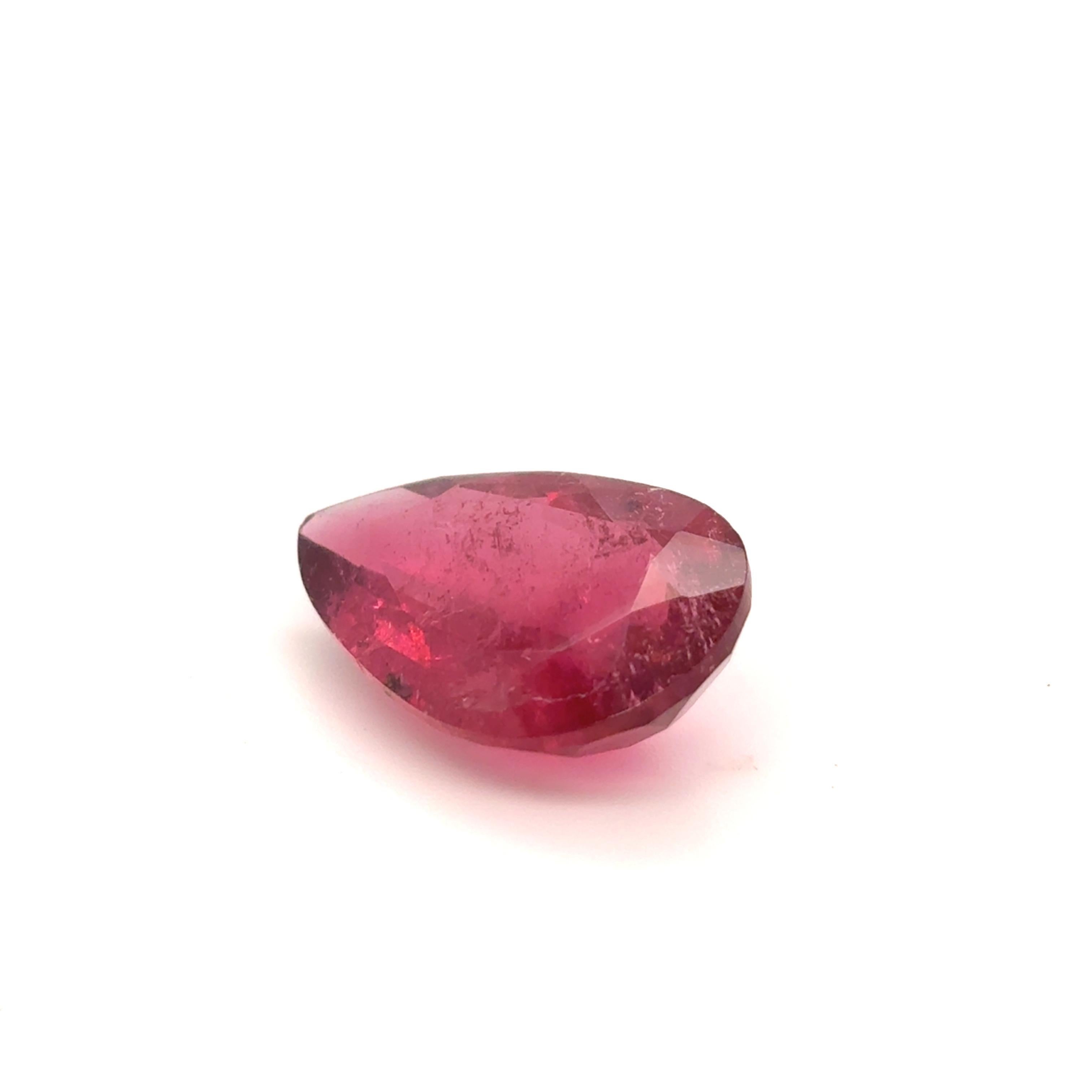 8,22 carati di rubellite naturale con taglio a pera in vendita 4