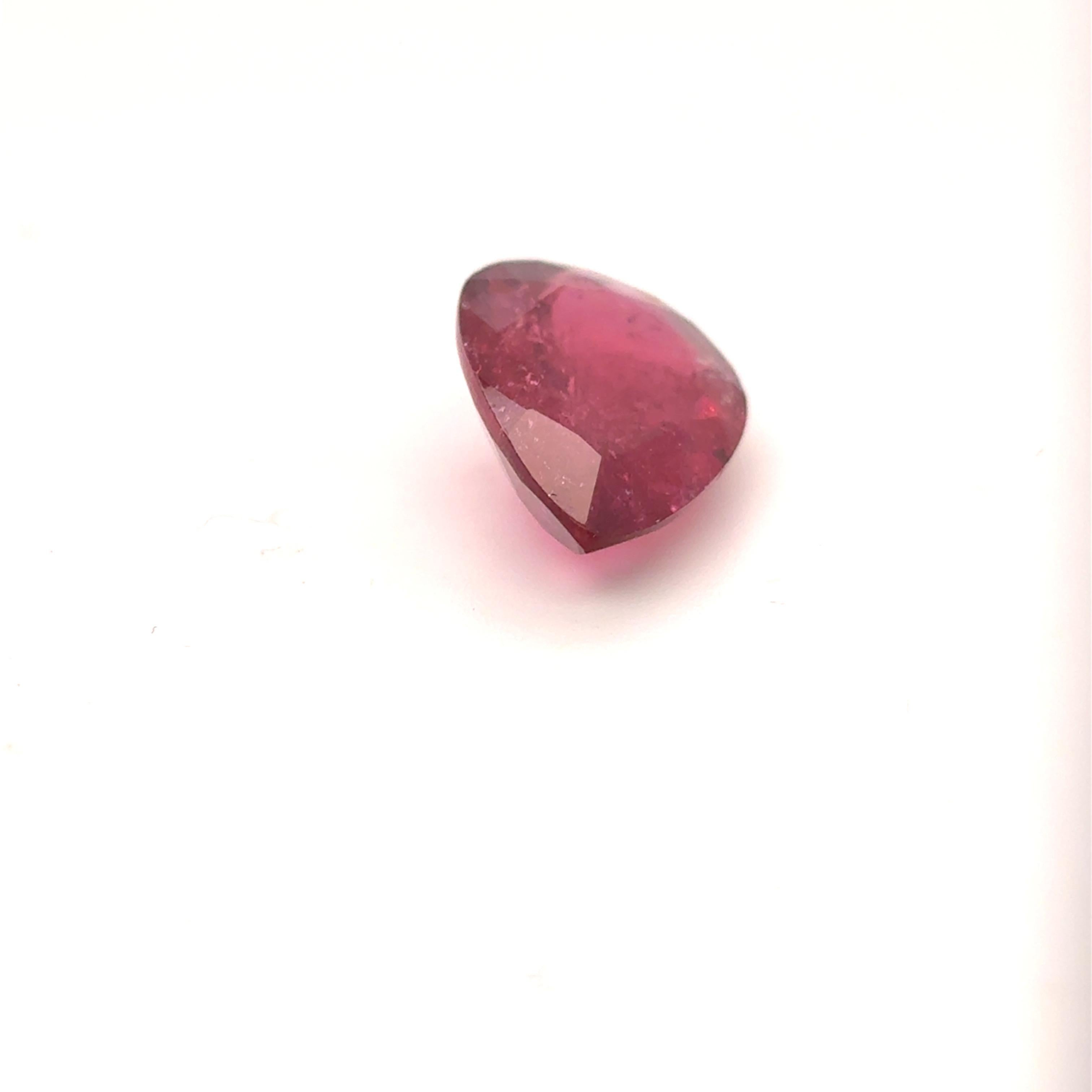 8,22 carati di rubellite naturale con taglio a pera in vendita 8