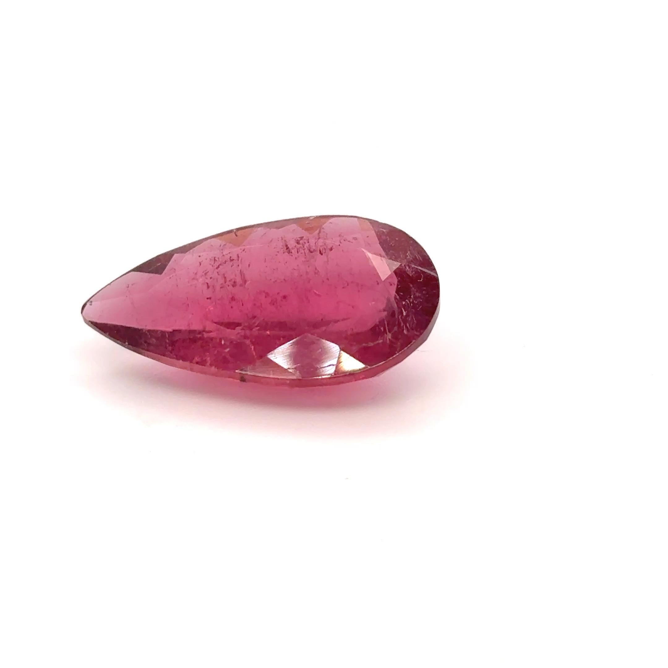 8,22 carati di rubellite naturale con taglio a pera in vendita 9