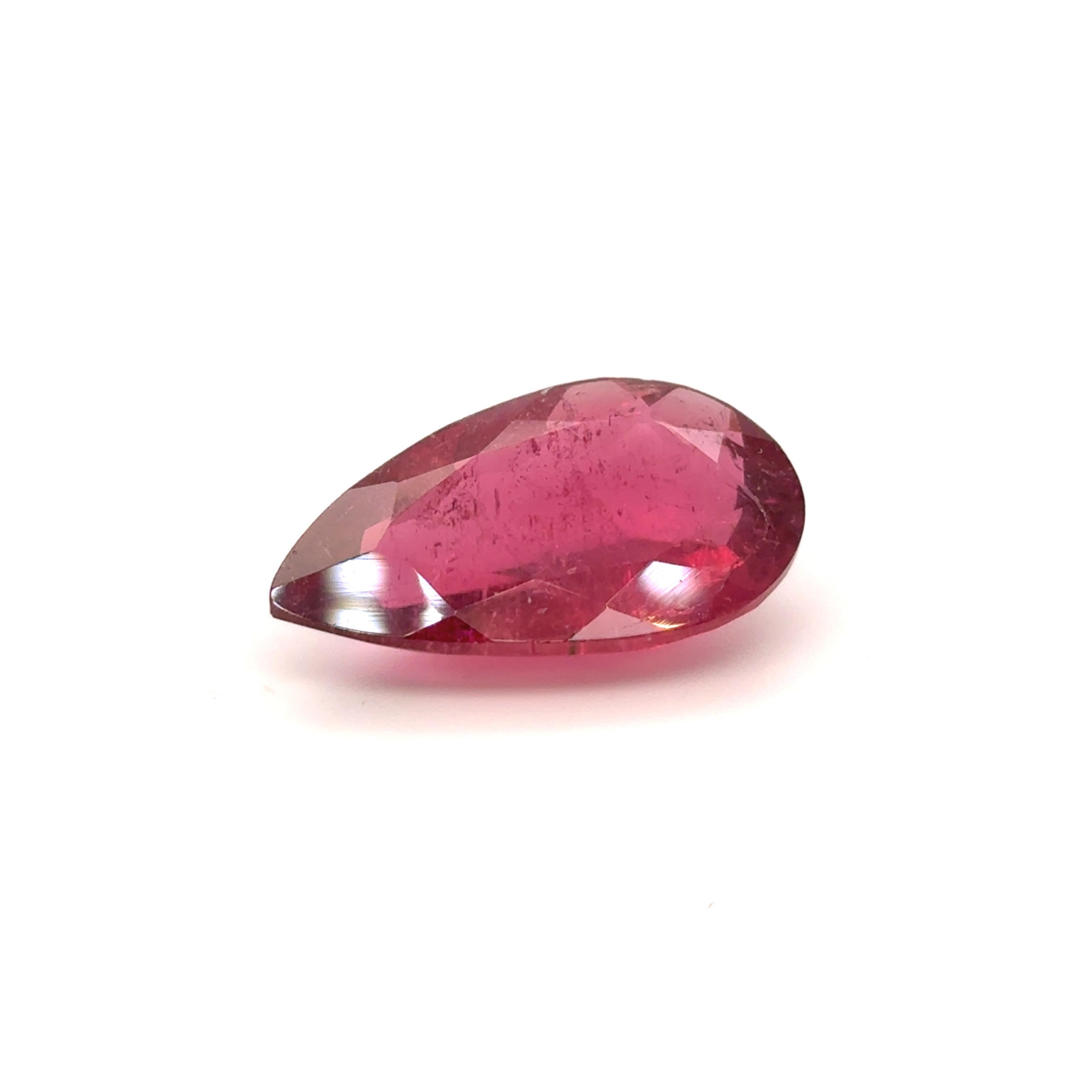 8,22 carati di rubellite naturale con taglio a pera in vendita 10