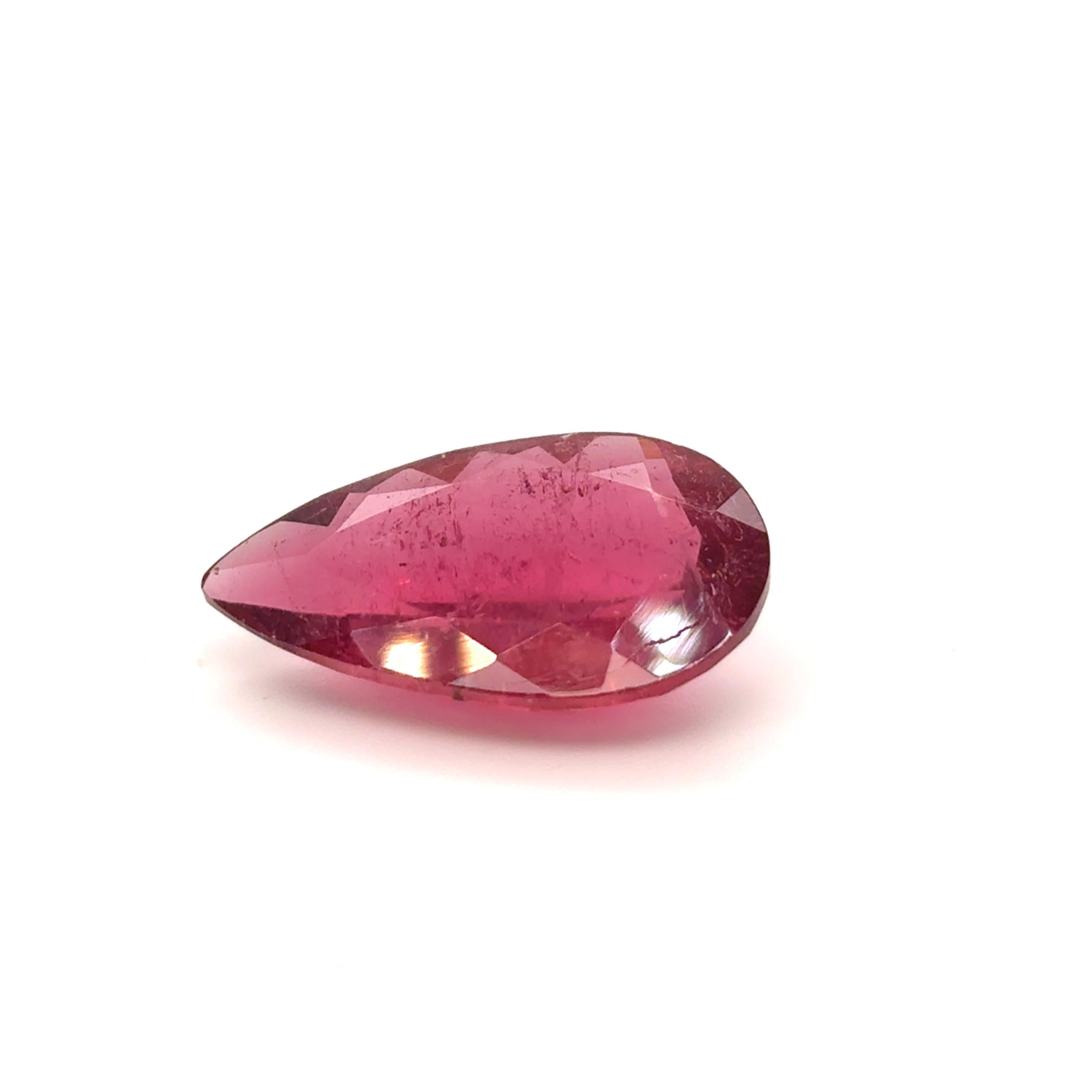 8,22 carati di rubellite naturale con taglio a pera in vendita 11