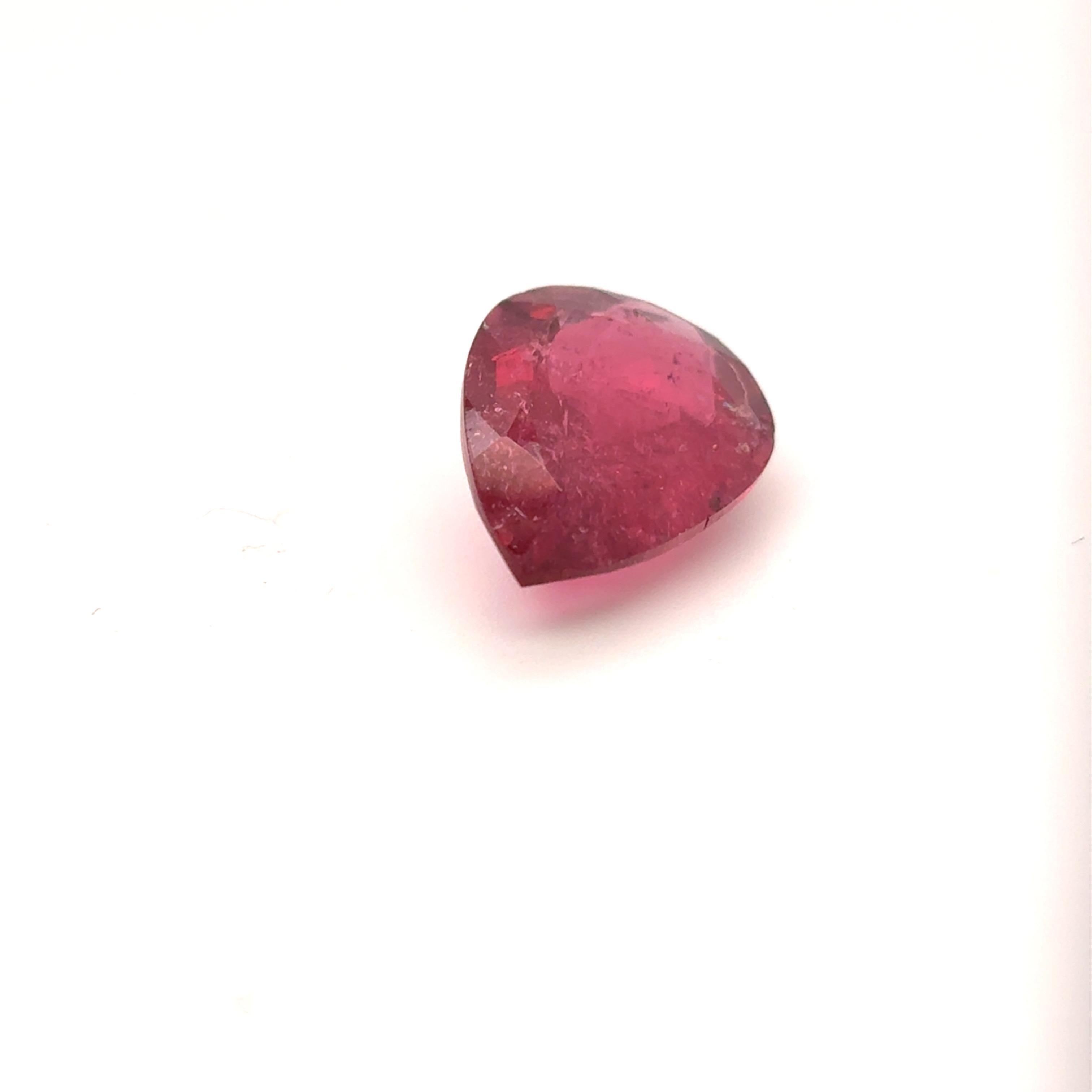8,22 carati di rubellite naturale con taglio a pera In condizioni Nuovo in vendita a Trumbull, CT