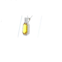 8.23 Carat Fantasy Cut Yellow Sapphire and Diamond Pendant in 18 Karat Gold
