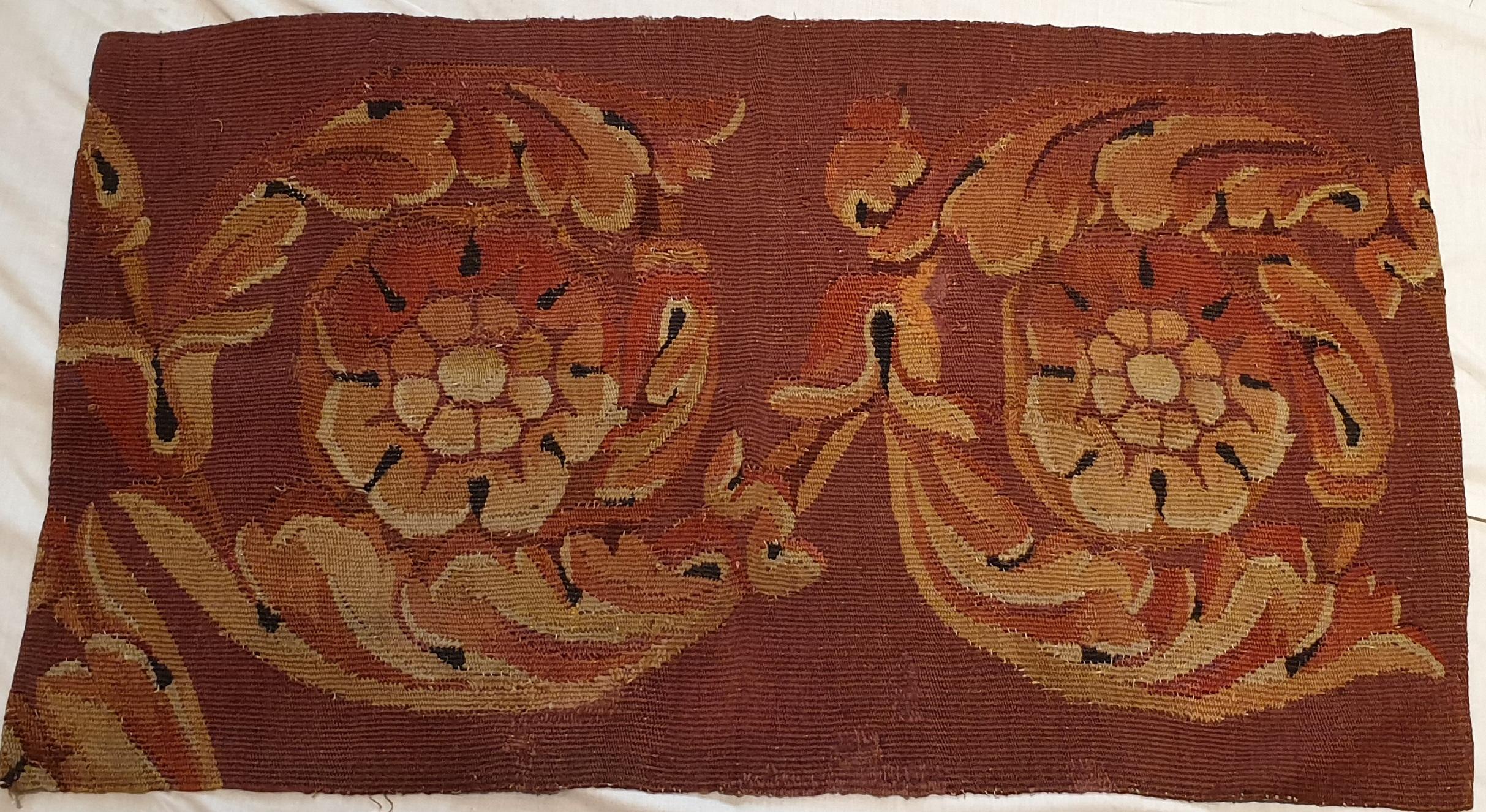 824 - 19th century Aubusson carpet piece.