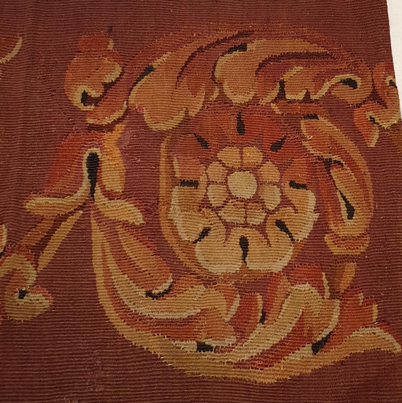 Hand-Woven 824 - 19th Century Aubusson Carpet Piece For Sale