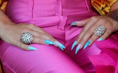 8.24 Carat Diamond 18 Karat Gold Chevron Statement Ring