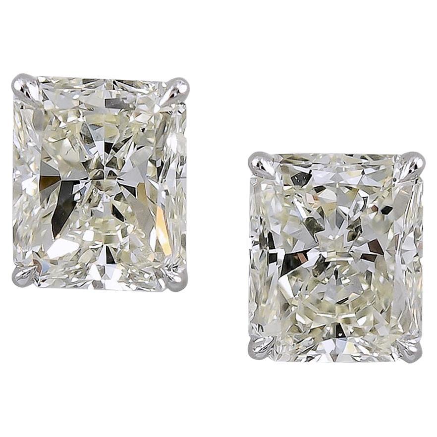 8.24 Carat Rectangular Radiant Cut Diamond Stud Earrings