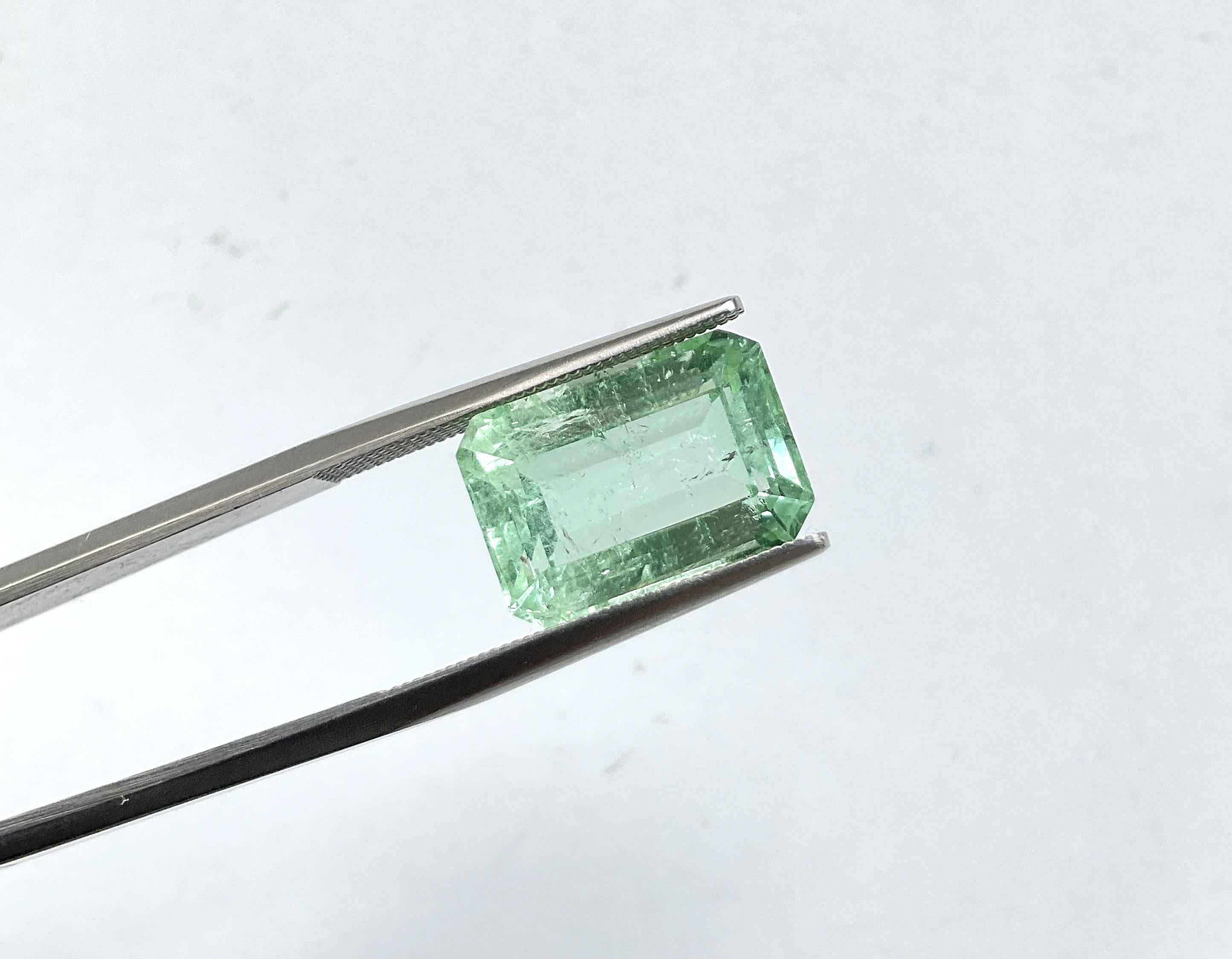 Pierre naturelle de 8.24 carats, tourmaline verte octogonale taillée à facettes de qualité supérieure Neuf - En vente à Jaipur, RJ