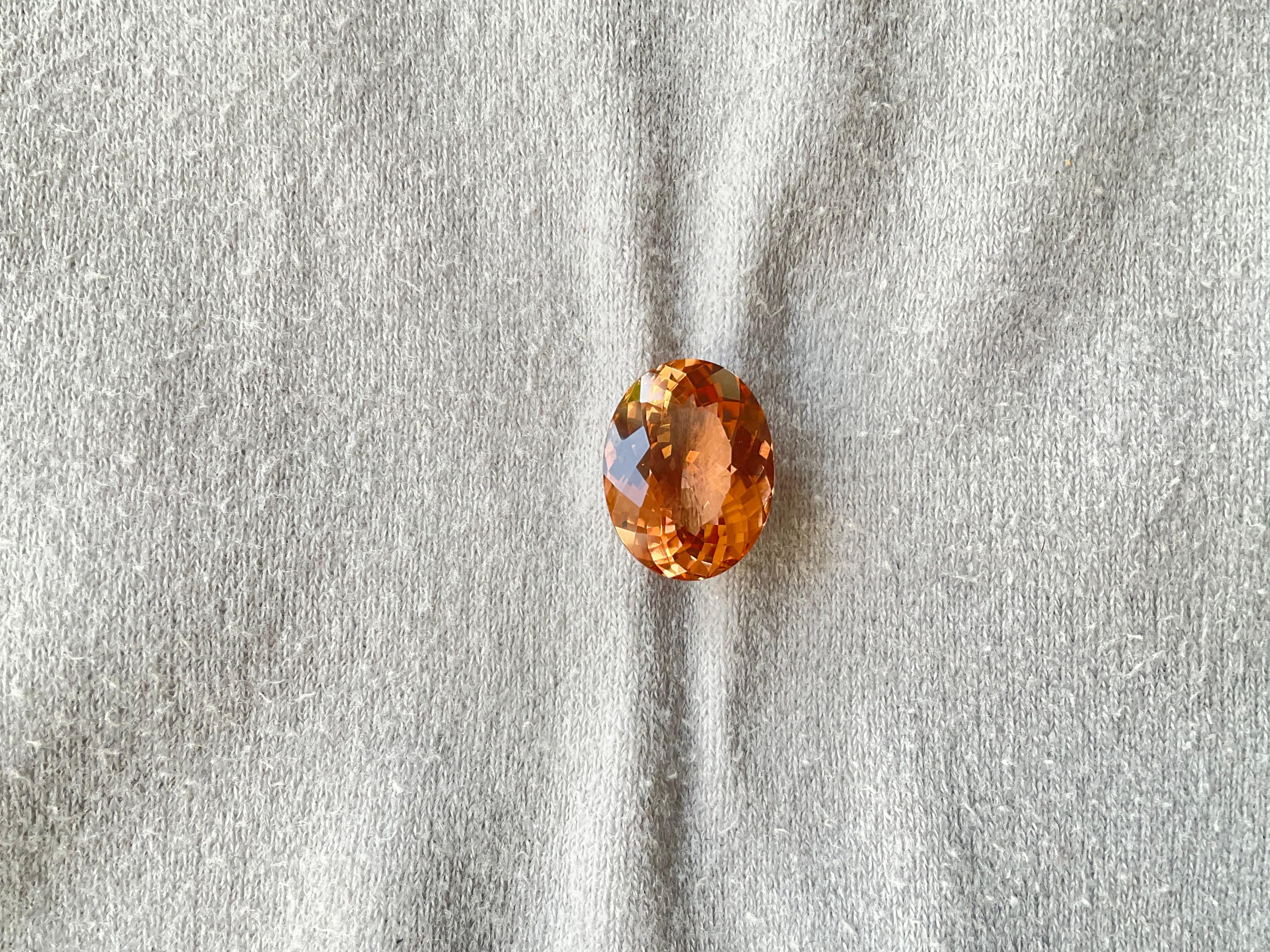 8,24 Karat Pfirsich Turmalin Oval Facettenschliff Stein für Schmuck natürlichen Edelstein (Ovalschliff) im Angebot