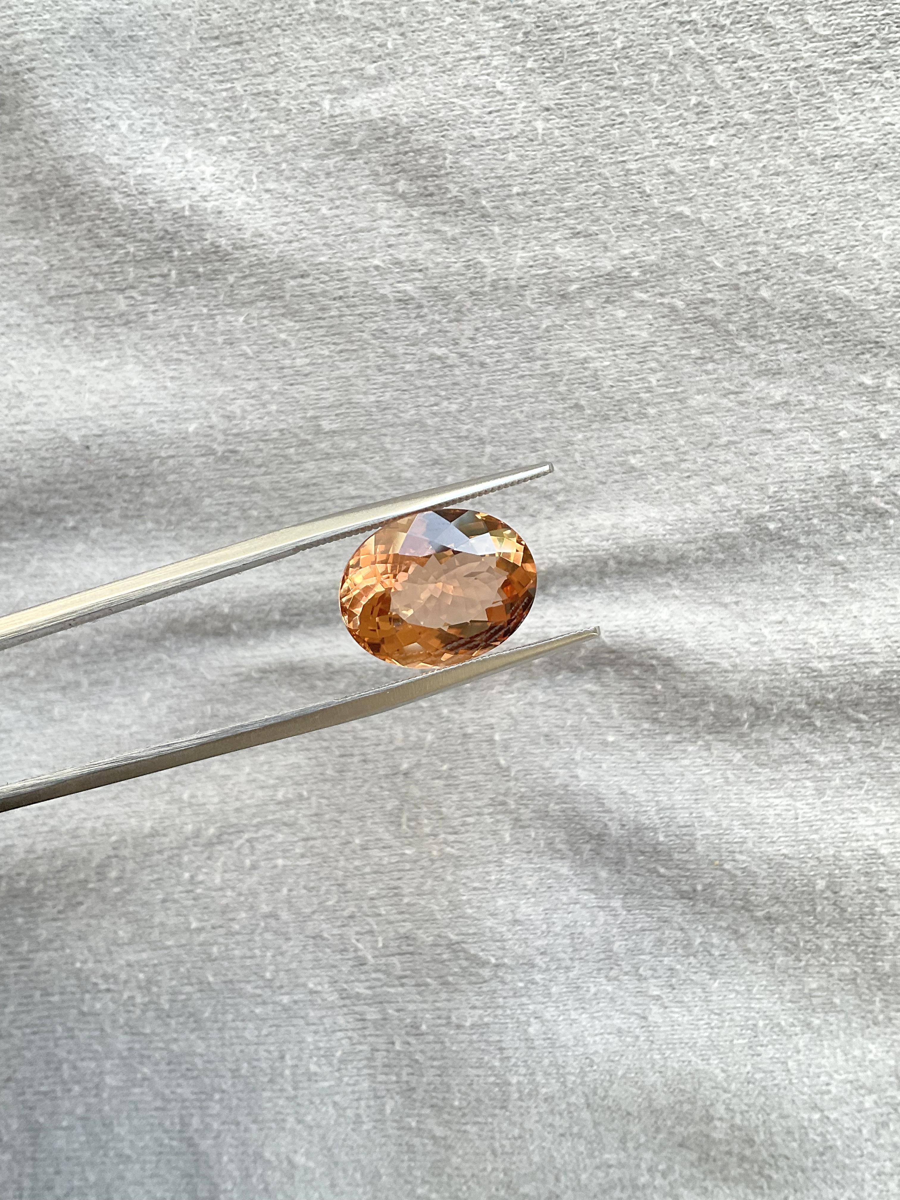 8,24 Karat Pfirsich Turmalin Oval Facettenschliff Stein für Schmuck natürlichen Edelstein im Zustand „Neu“ im Angebot in Jaipur, RJ