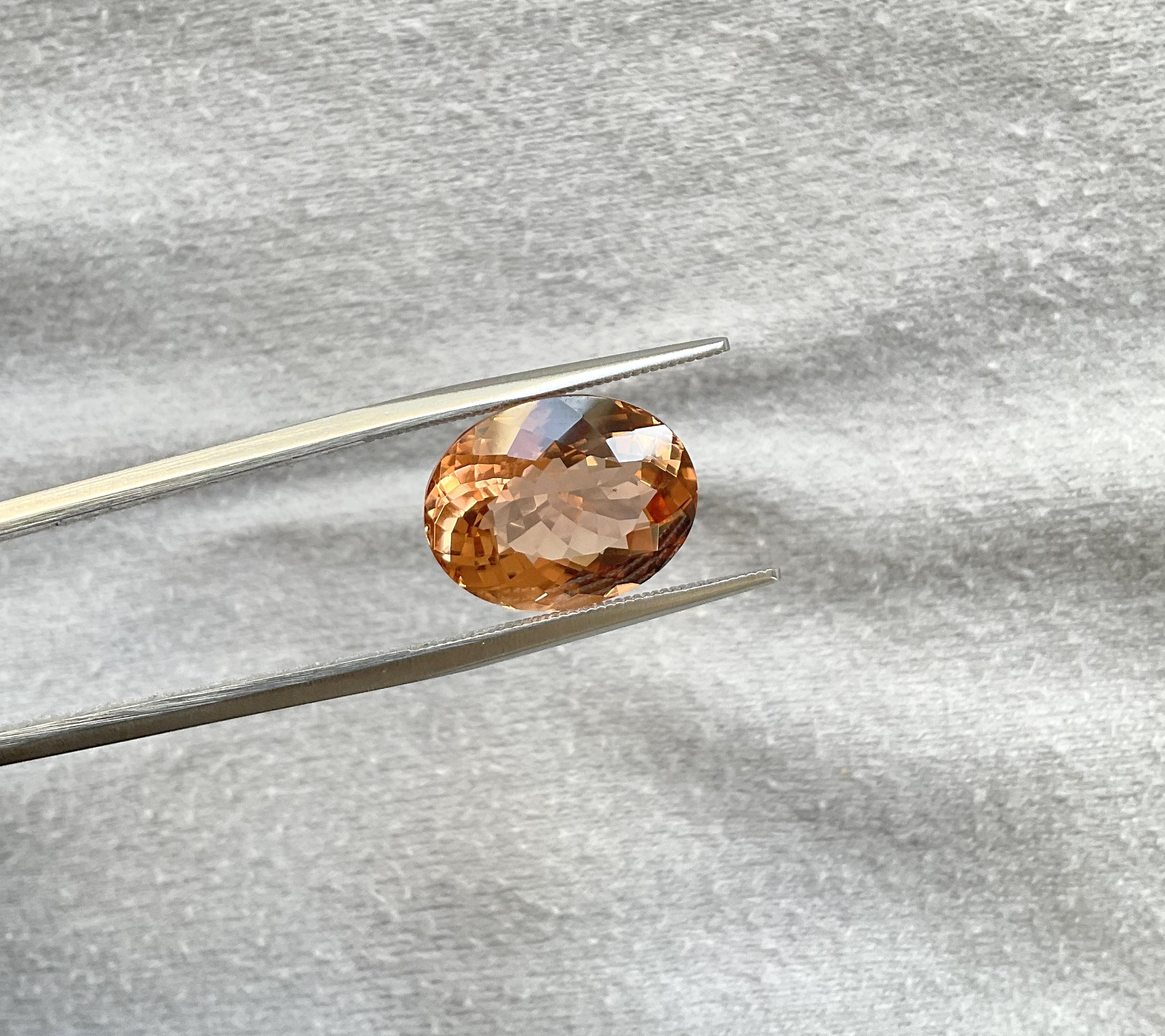 8,24 Karat Pfirsich Turmalin Oval Facettenschliff Stein für Schmuck natürlichen Edelstein für Damen oder Herren im Angebot