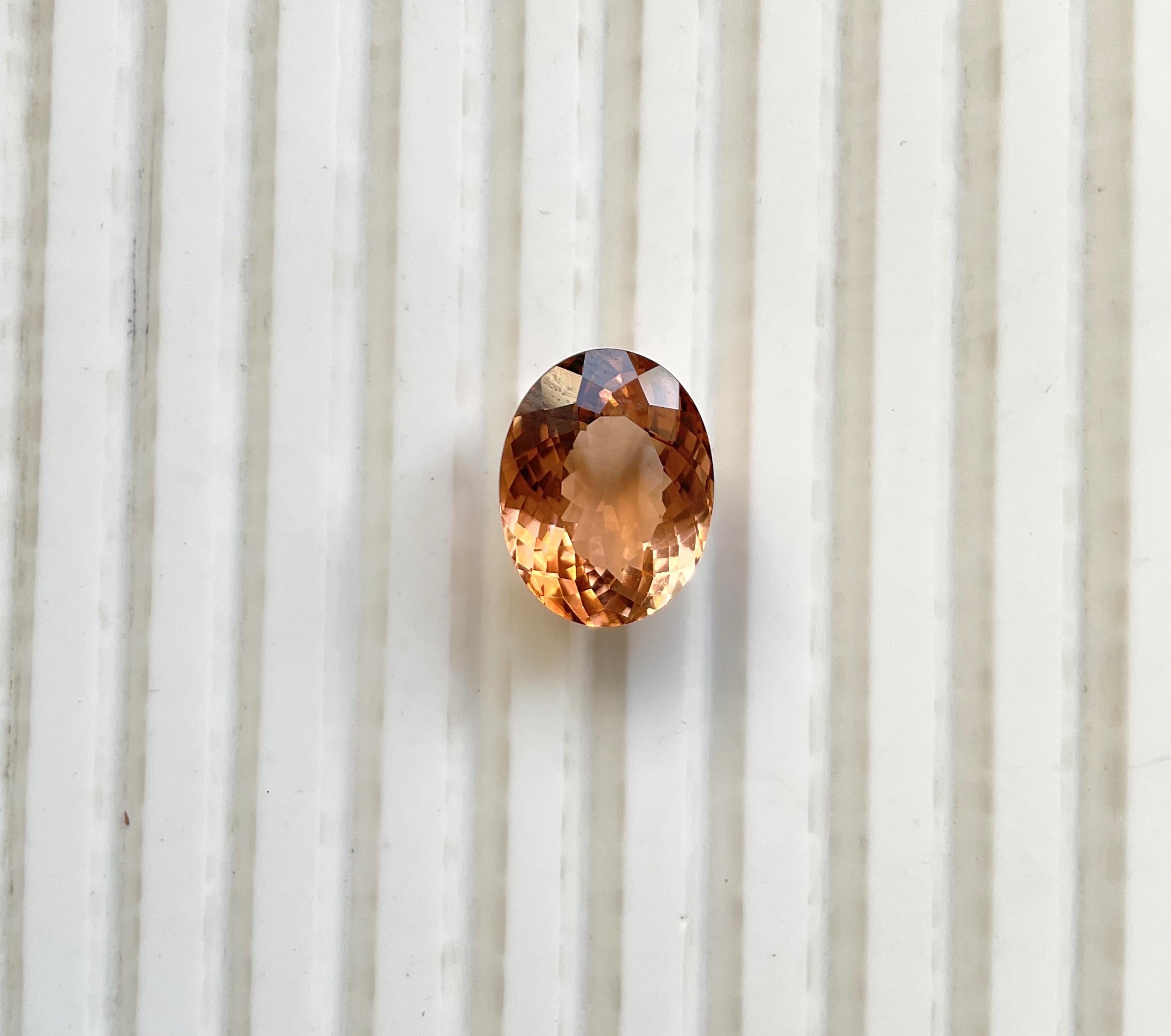 8,24 Karat Pfirsich Turmalin Oval Facettenschliff Stein für Schmuck natürlichen Edelstein im Angebot 1