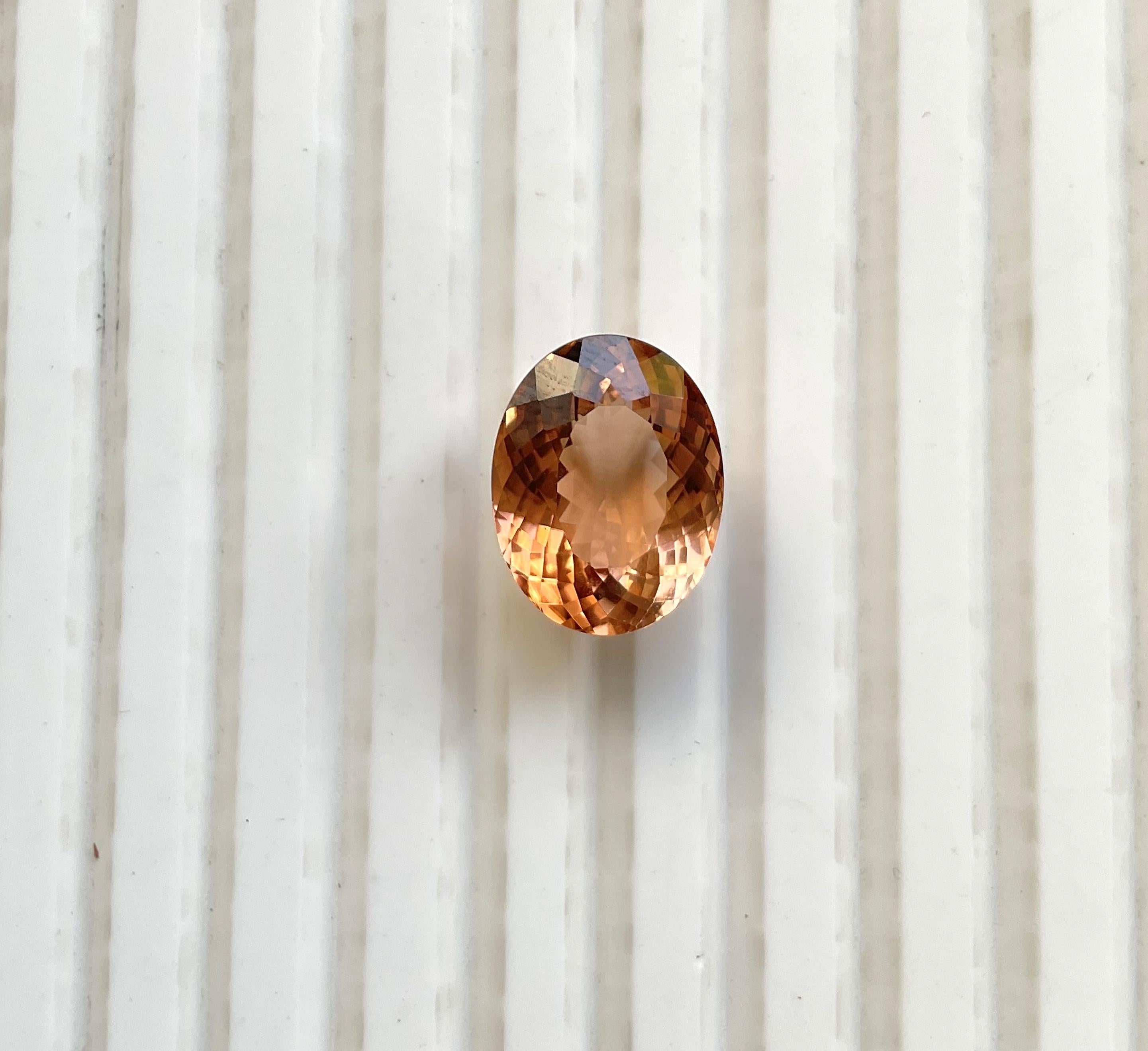 8,24 Karat Pfirsich Turmalin Oval Facettenschliff Stein für Schmuck natürlichen Edelstein im Angebot 2