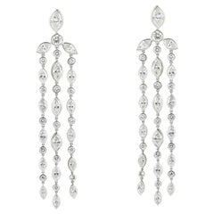 8.25 Carat Diamond Drop Earrings Platinum Vintage 8.25 Carat Diamond Drop Earrings Platinum