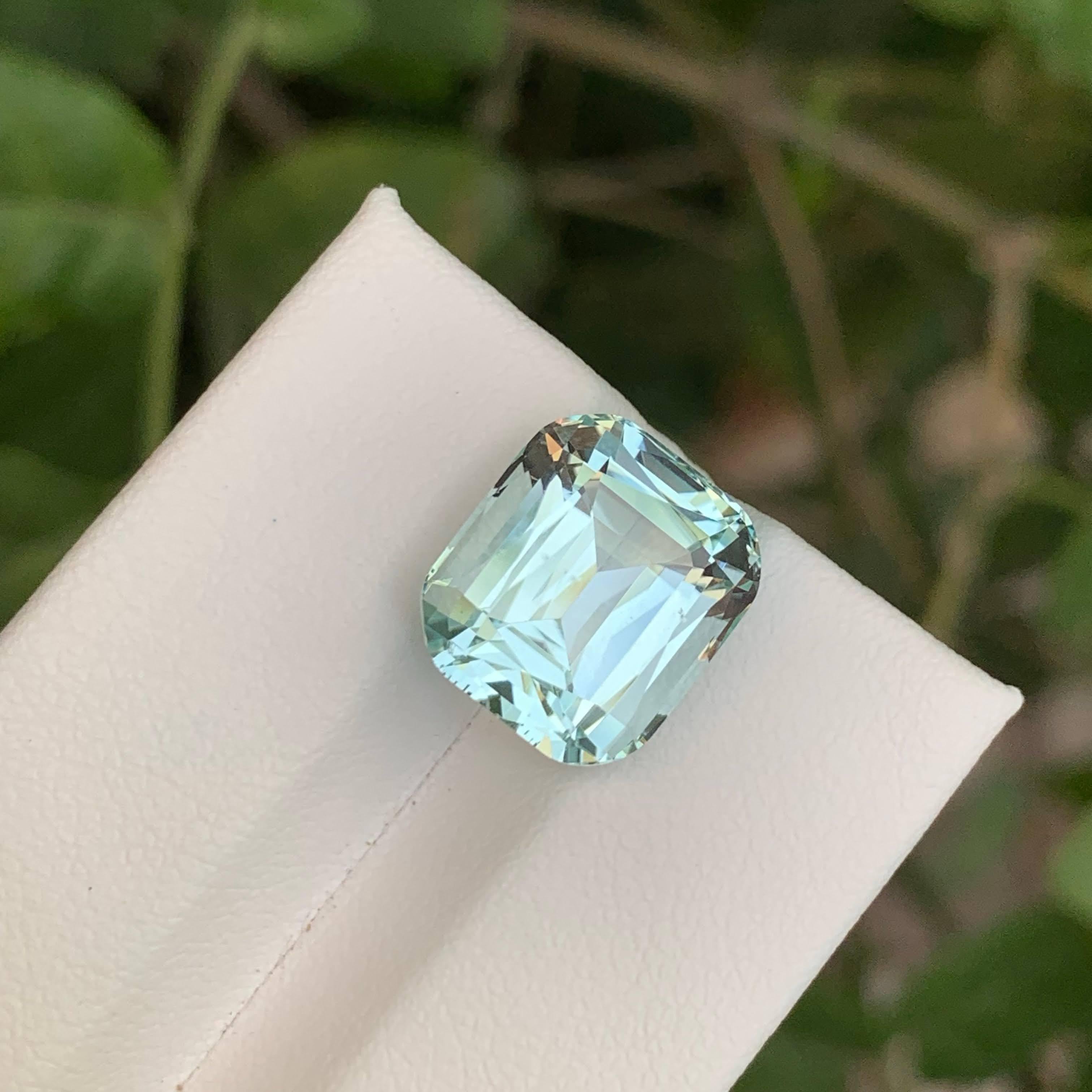 8,25 Karat Lose Blauer Aquamarin Stein Cushion Cut Natürlicher Pakistanischer Edelstein (Moderne) im Angebot