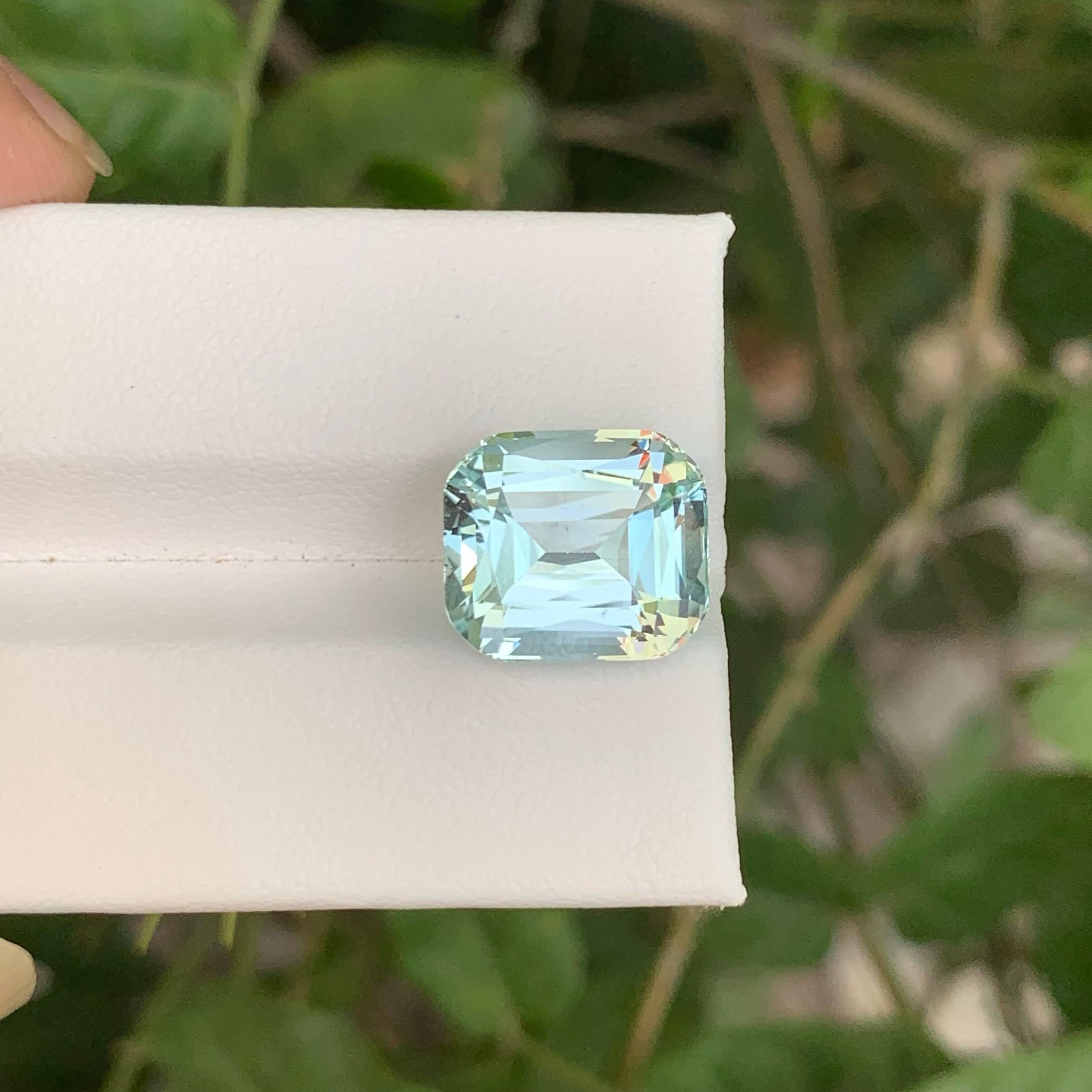 8,25 Karat Lose Blauer Aquamarin Stein Cushion Cut Natürlicher Pakistanischer Edelstein im Zustand „Neu“ im Angebot in Bangkok, TH