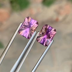 8.25 Carat Natural Loose Ametrine Pair Octagon Cut Gemstone