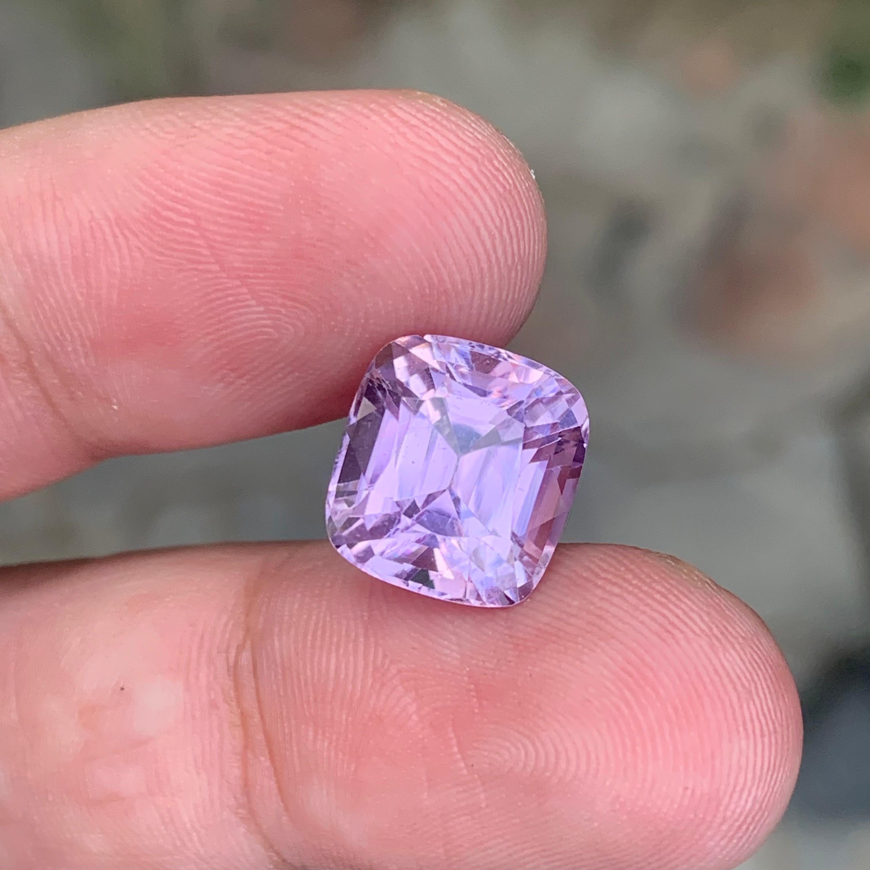 8.25 Carat Natural Loose Kunzite Cushion Shape Gemstone From Afghanistan For Sale 6