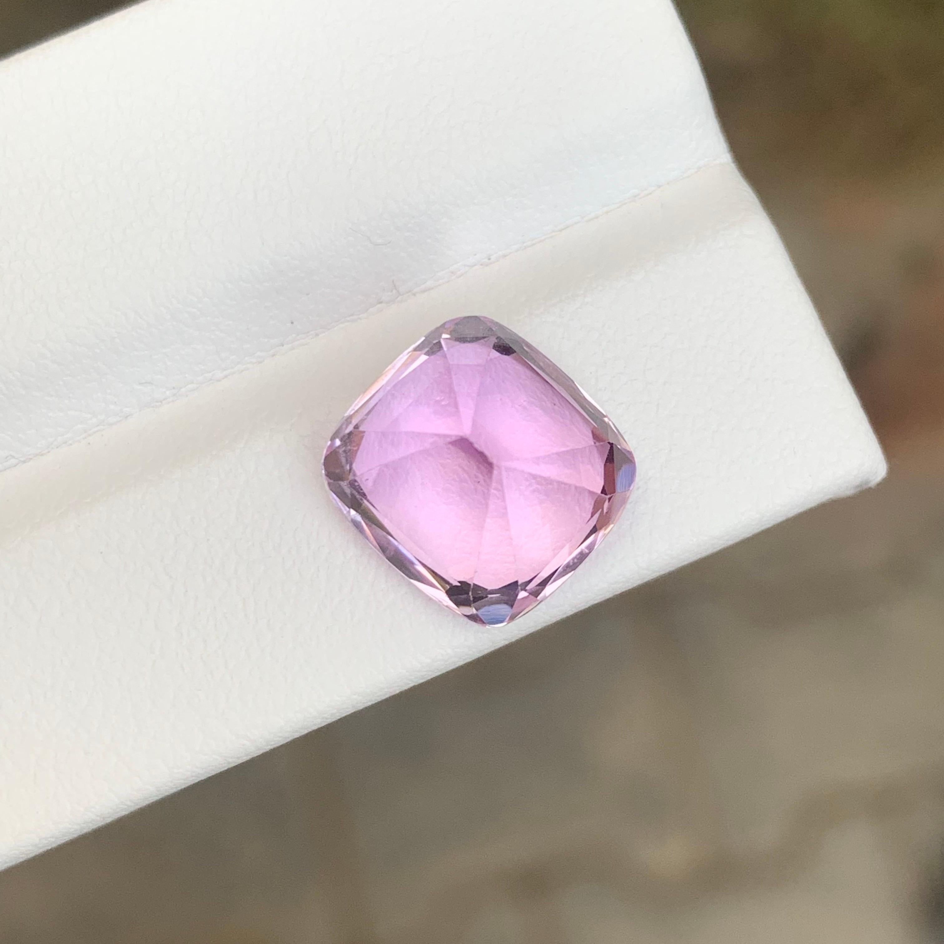 Arts and Crafts 8.25 Carat Natural Loose Kunzite Cushion Shape Gemstone From Afghanistan For Sale
