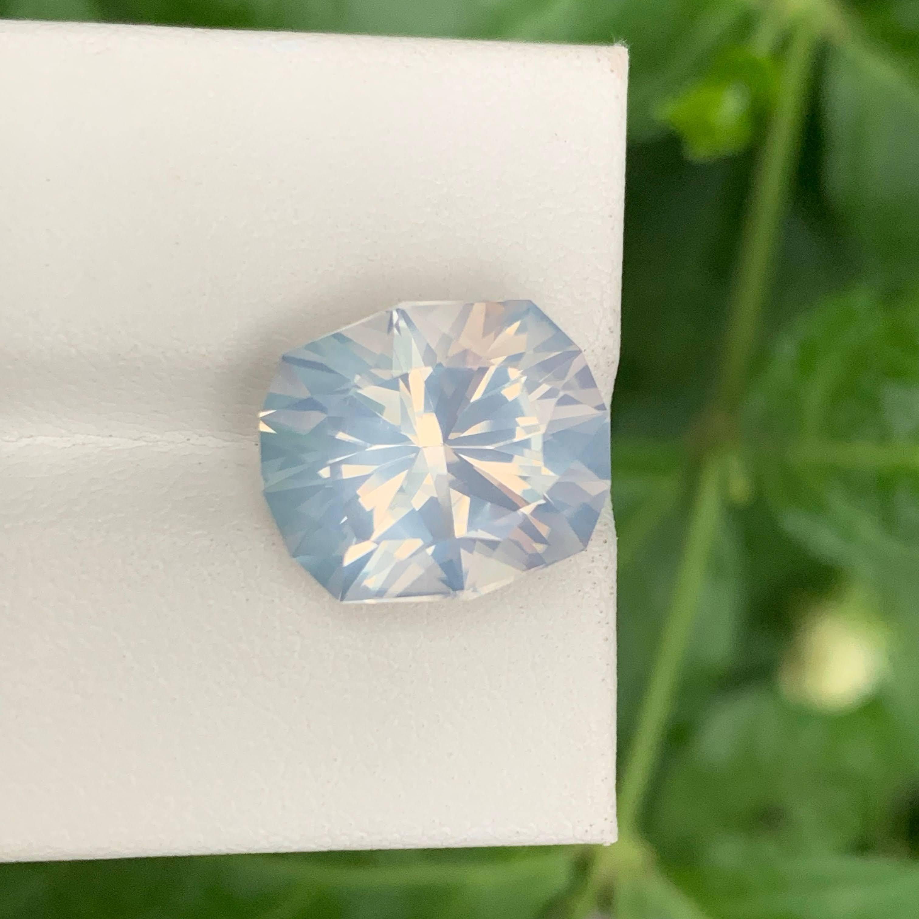 8.25 Carat Natural Loose Milky Quartz Stone Fancy Faceted African Gemstone For Sale 1
