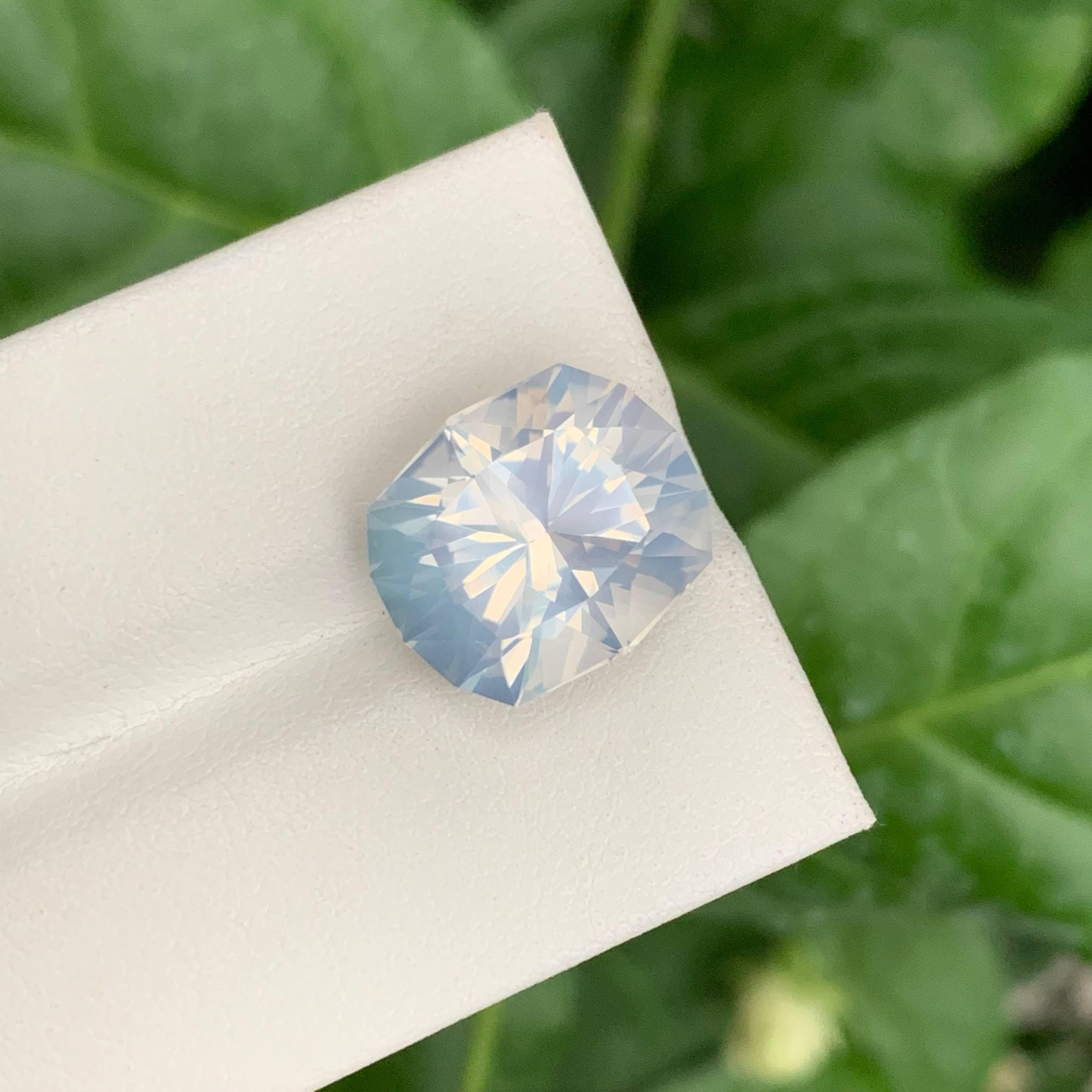 8.25 Carat Natural Loose Milky Quartz Stone Fancy Faceted African Gemstone For Sale 2