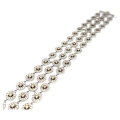 8.25 Carat Round Fancy Brown Diamond 18 Karat White Gold Link Bracelet