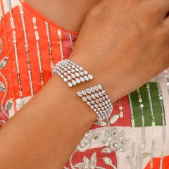 8,25 Carati SI/H Pear Diamond Cuff Bangle Bracelet Gioielli in oro bianco 18 carati