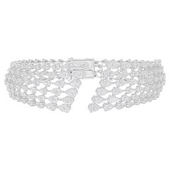 8.25 Carat SI/H Pear Diamond Cuff Bangle Bracelet 18 Karat White Gold Jewelry 8.25 Carat SI/H Pear Diamond Cuff Bangle Bracelet 18 Karat White Gold Jewelry