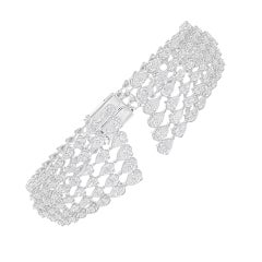 8.25 Carat SI/H Pear Diamond Cuff Wedding Bracelet 14 Karat White Gold Jewelry