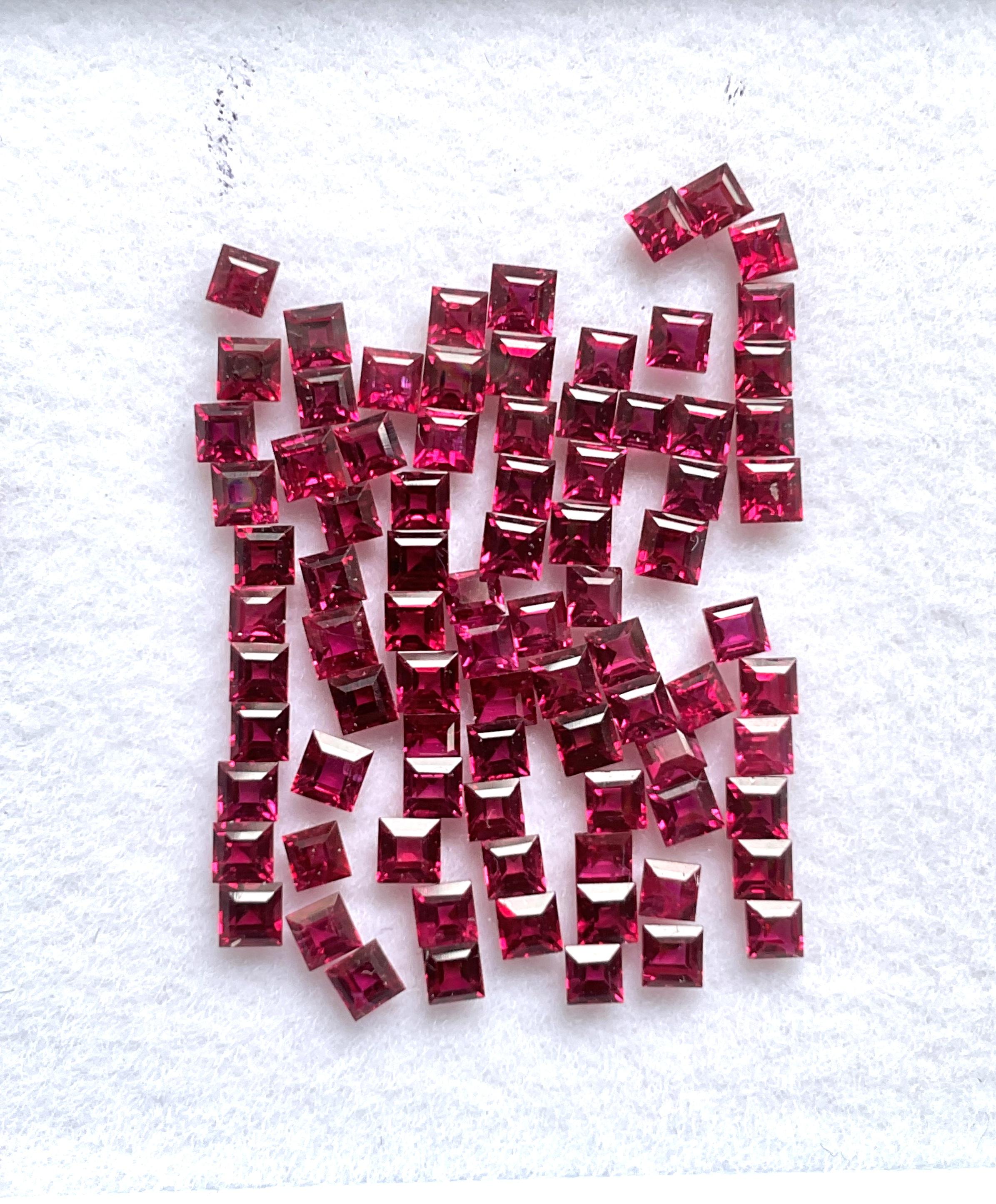8.25 Carats Mozambique Ruby Top Quality Princess Cut stone No Heat Natural Gem In New Condition For Sale In Jaipur, RJ