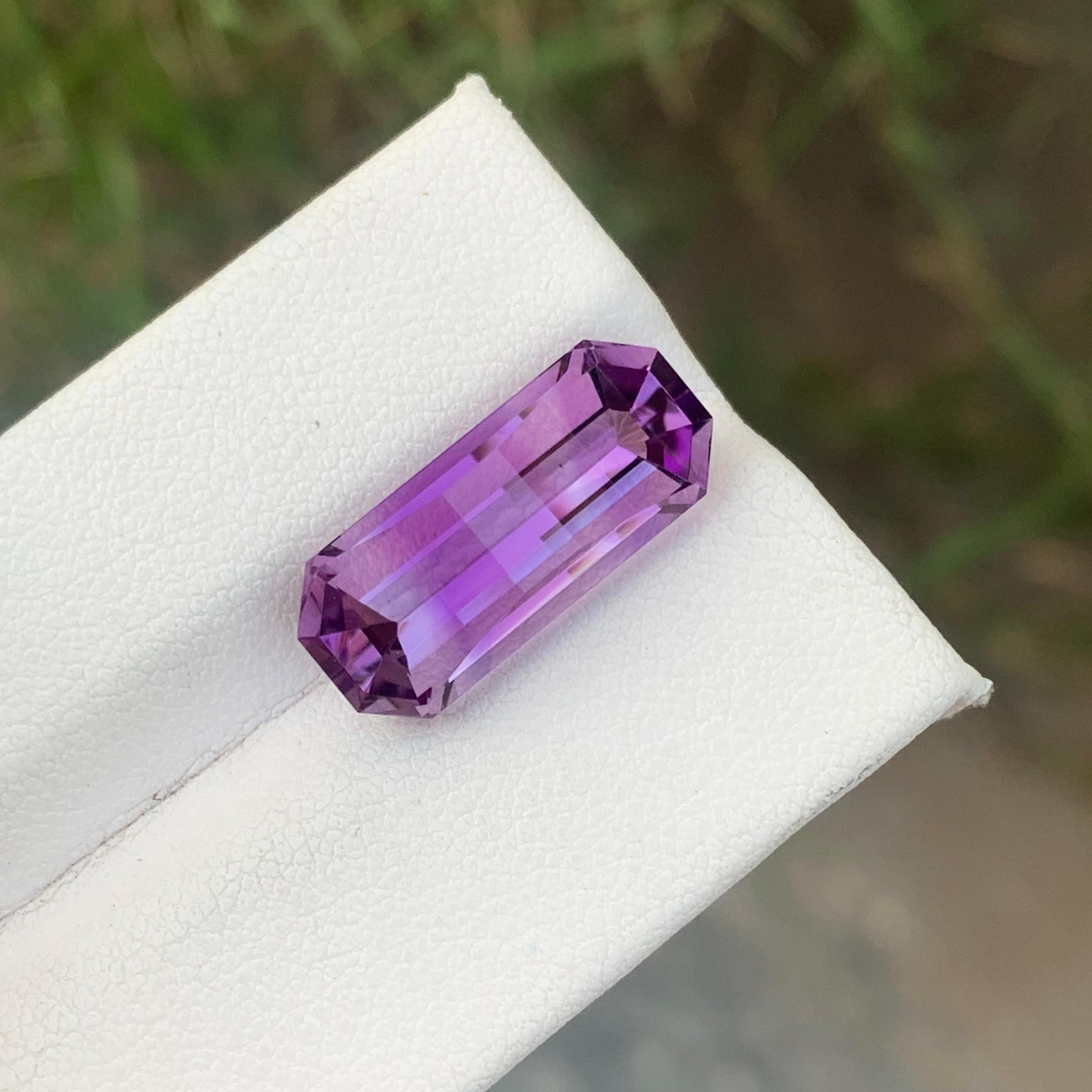 8.25cts Natural Loose Amethyst Gemstone Pixel Pixelated Cut From Brazil Mine For Sale 3