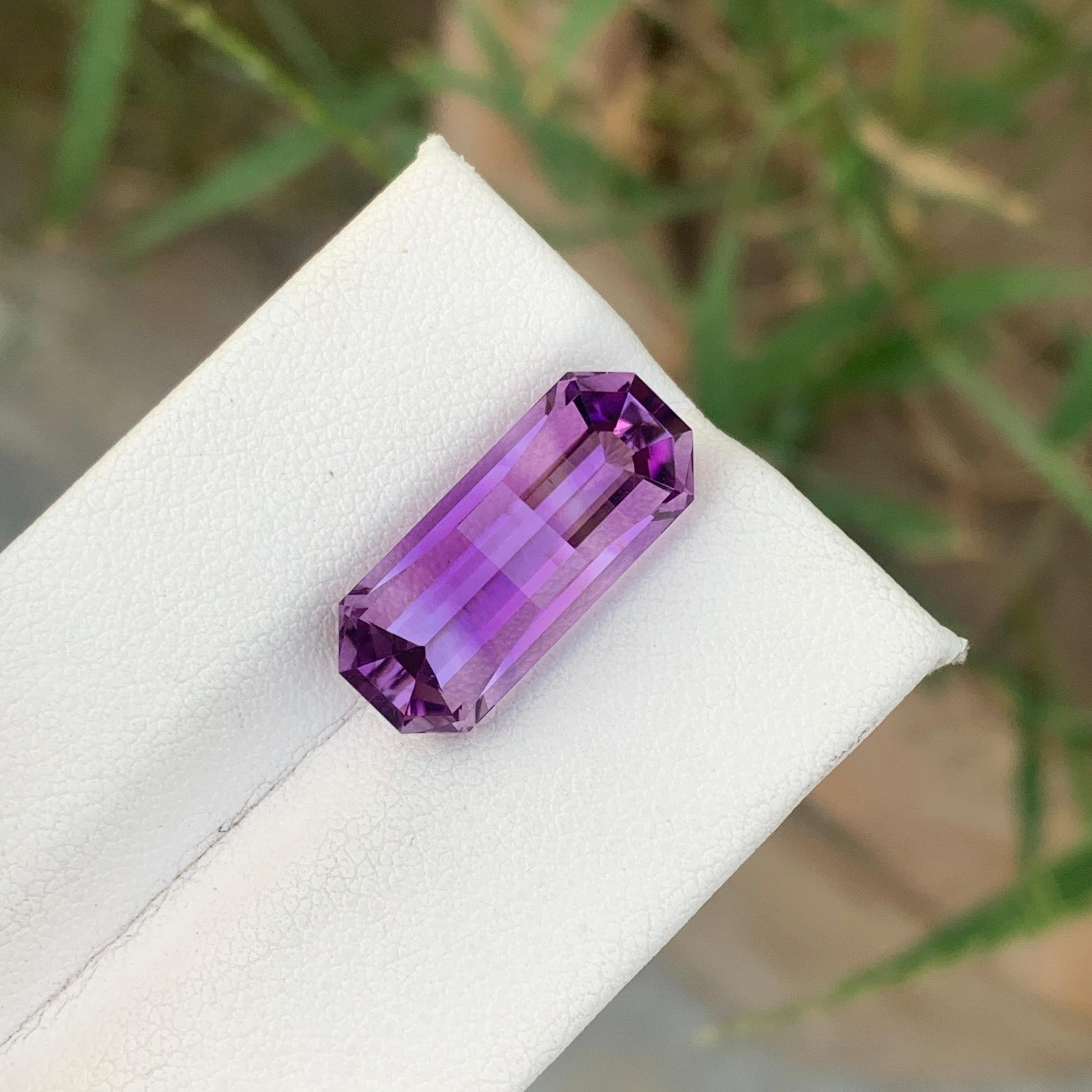 8.25cts Natural Loose Amethyst Gemstone Pixel Pixelated Cut From Brazil Mine For Sale 8