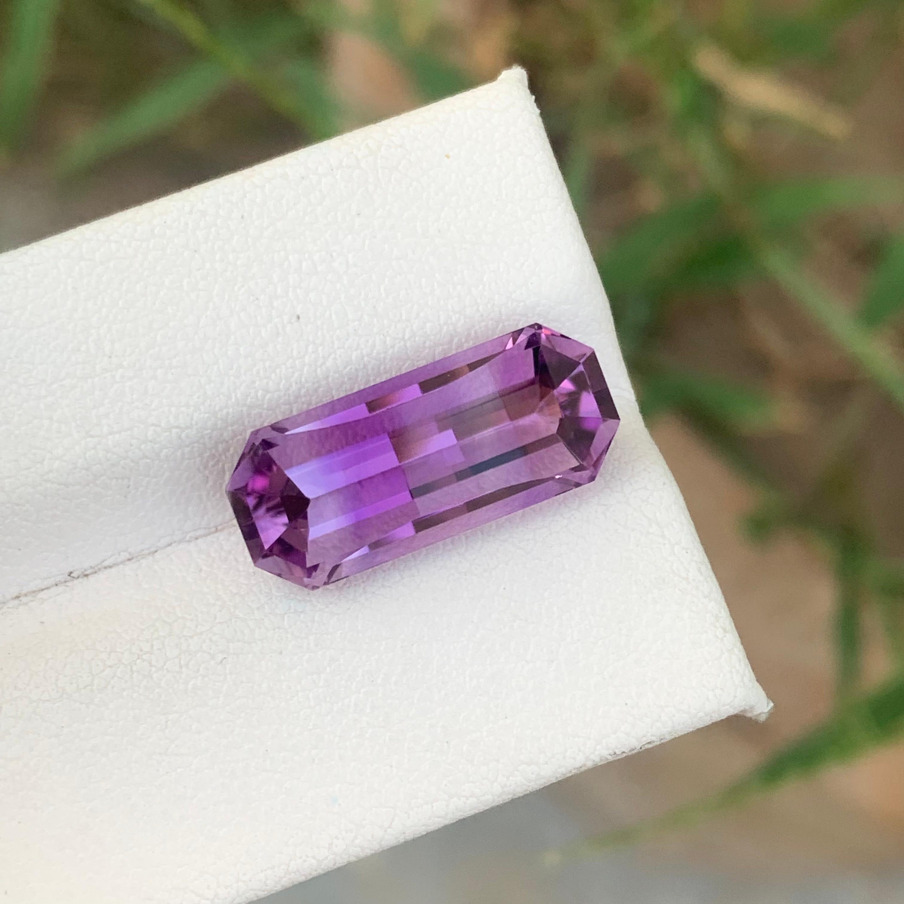 8.25cts Natural Loose Amethyst Gemstone Pixel Pixelated Cut From Brazil Mine For Sale 7