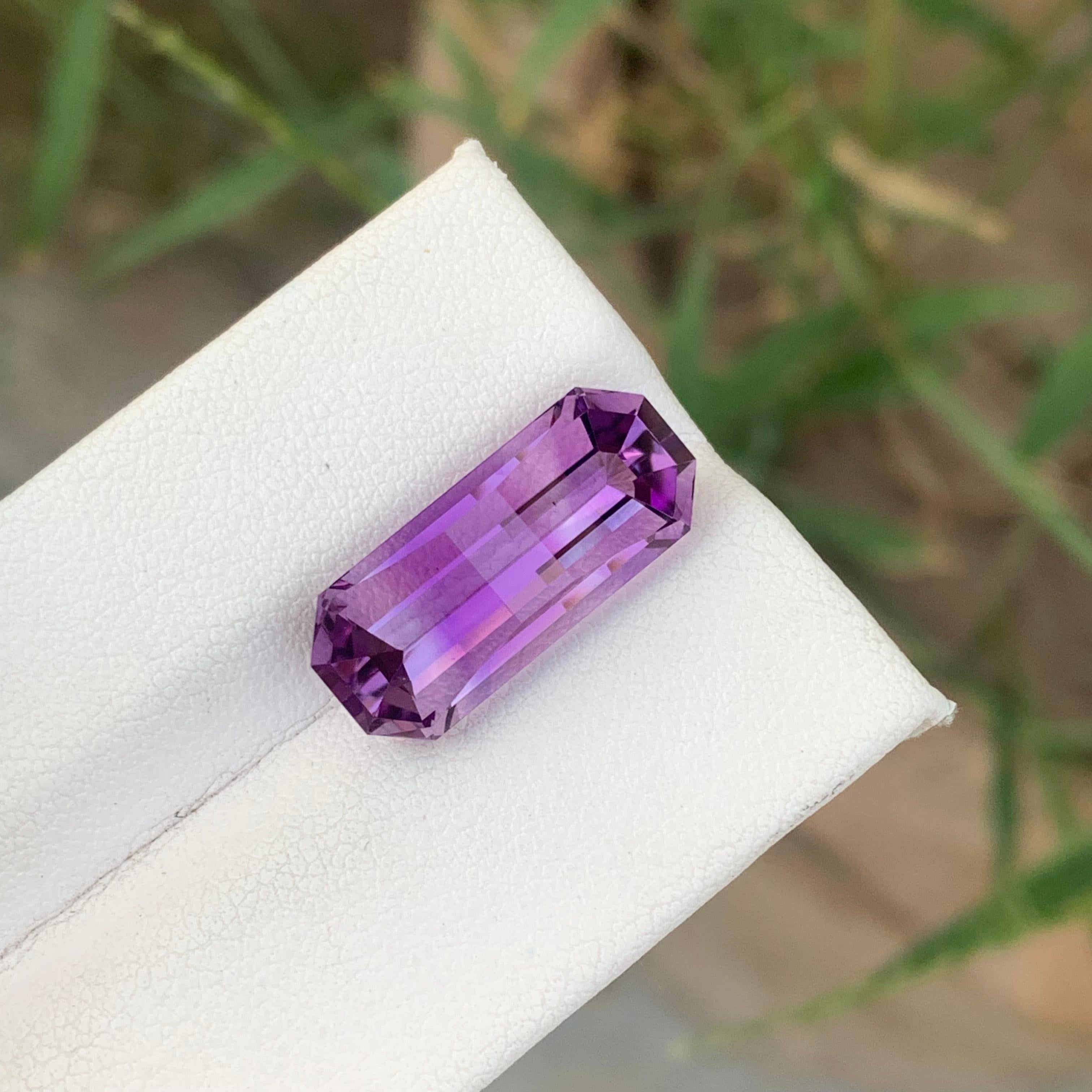 8.25cts Natural Loose Amethyst Gemstone Pixel Pixelated Cut From Brazil Mine For Sale 8