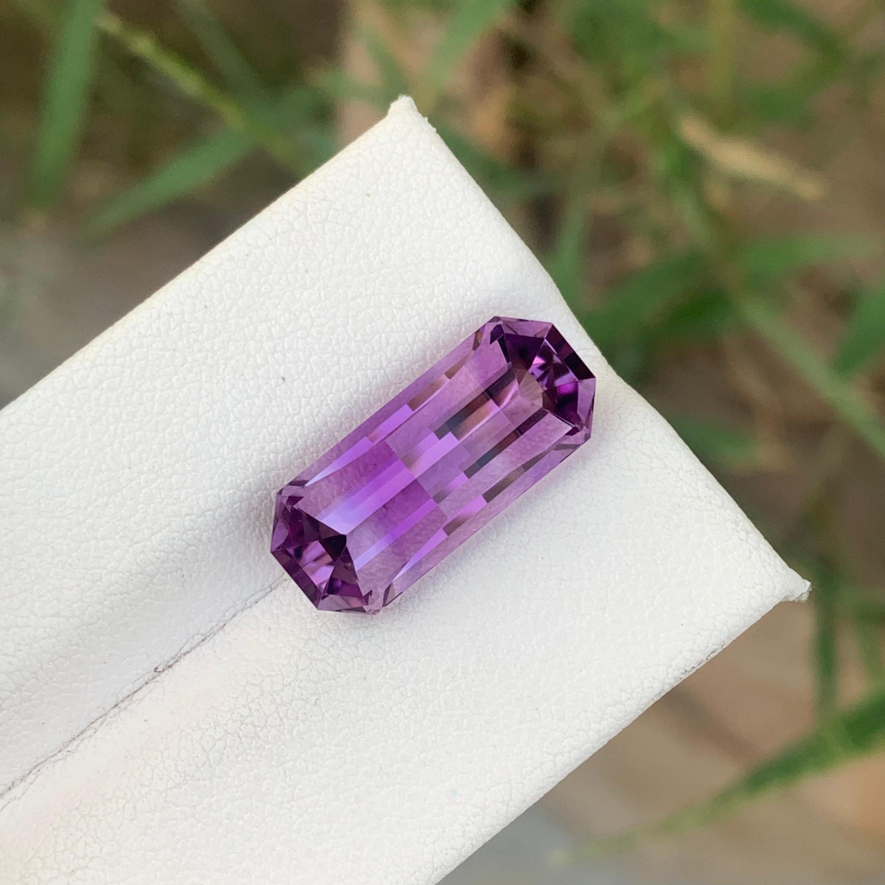 8.25cts Natural Loose Amethyst Gemstone Pixel Pixelated Cut From Brazil Mine For Sale 9