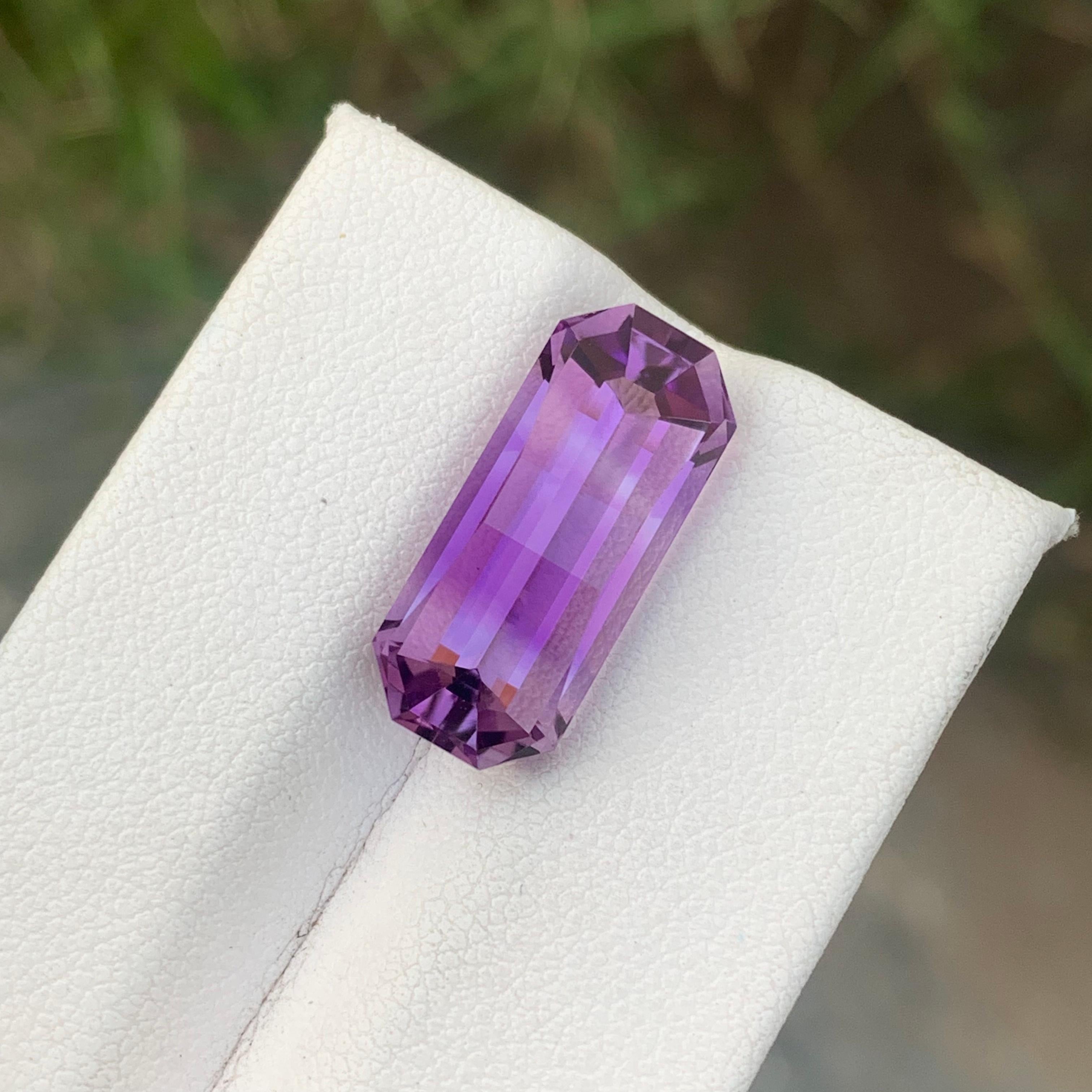 8.25cts Natural Loose Amethyst Gemstone Pixel Pixelated Cut From Brazil Mine For Sale 1