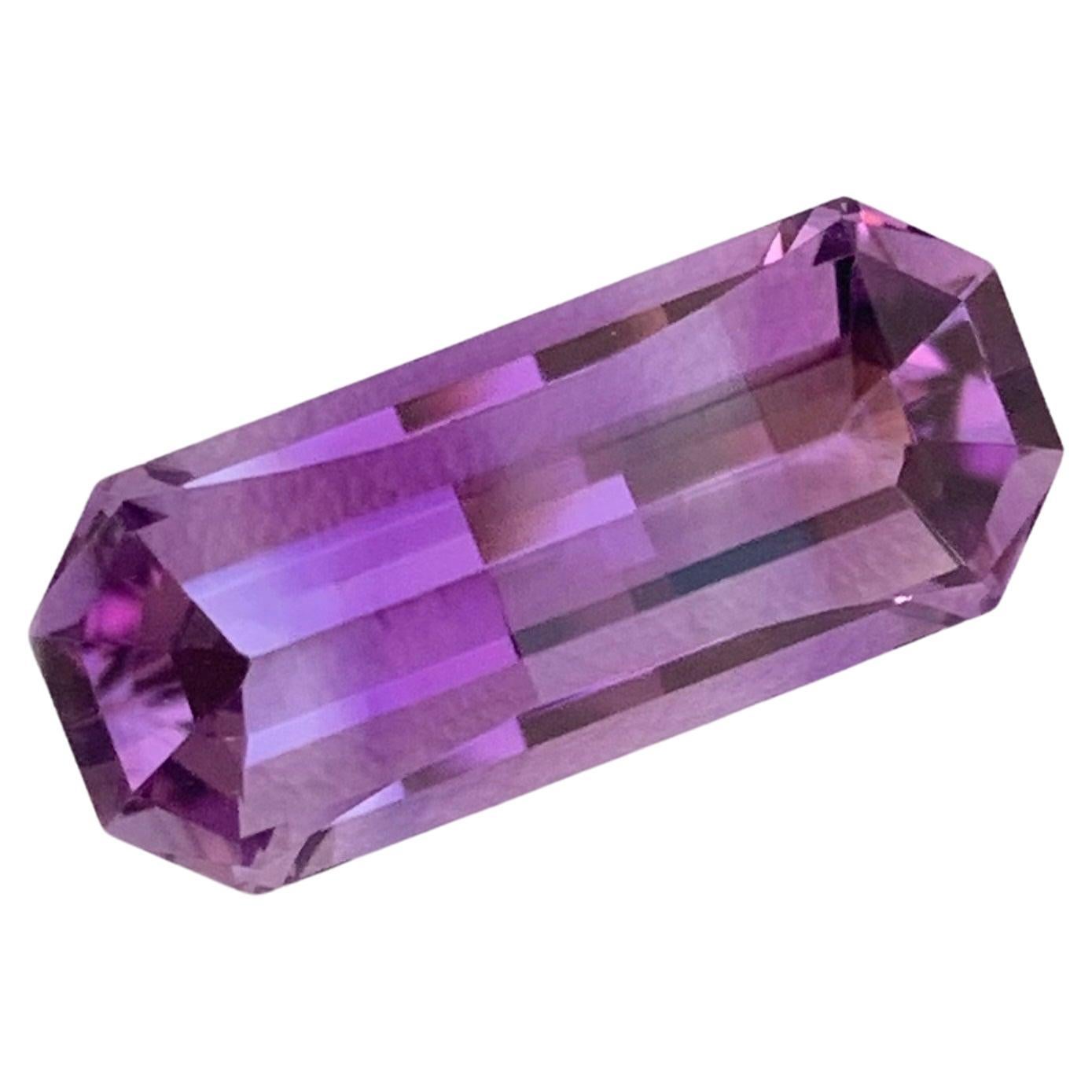 8.25cts Natural Loose Amethyst Gemstone Pixel Pixelated Cut From Brazil Mine For Sale