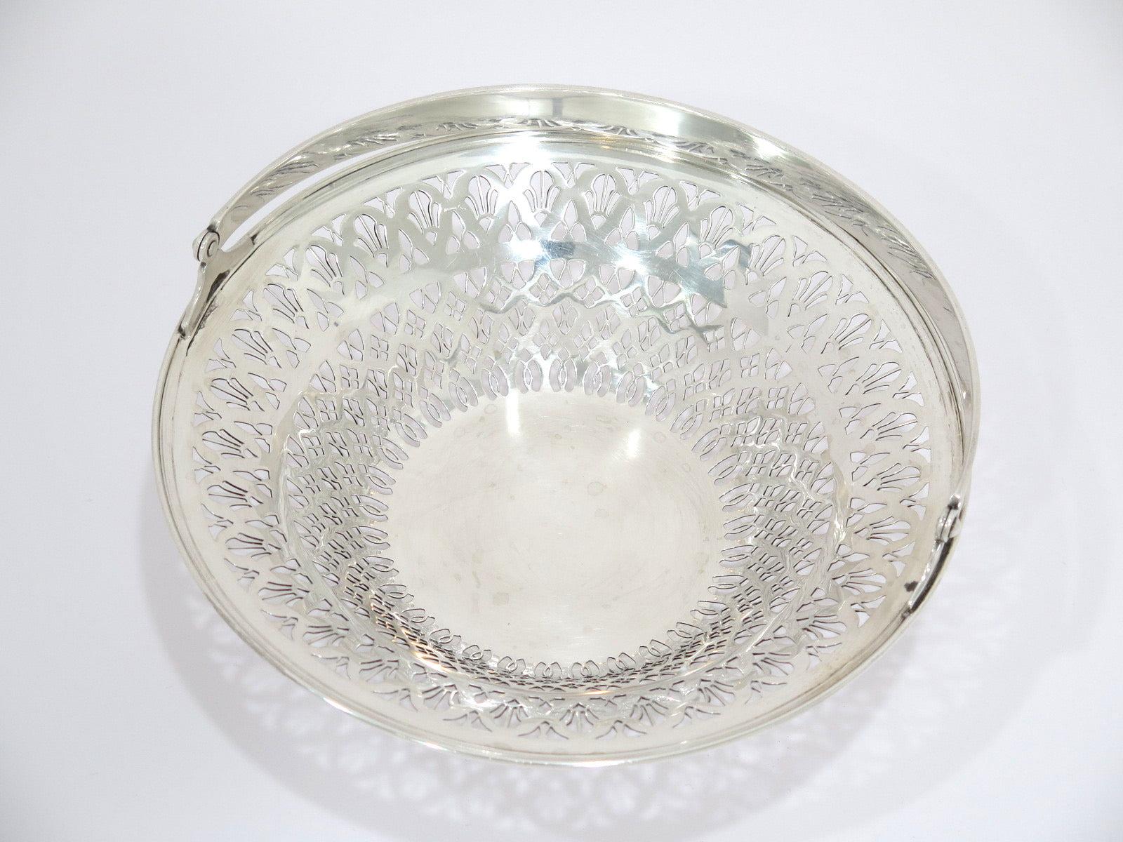 Sterling Silver Tiffany & Co. Antique Art Deco Openwork Basket In Good Condition In Brooklyn, NY