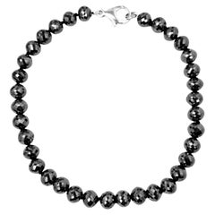 Bracciale con diamante nero naturale (63,68ct) da 8,25" in oro bianco 14K