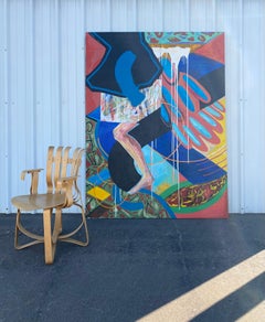 "Monumental Oil on Canvas Expressionist Painting, Late 20th Century"